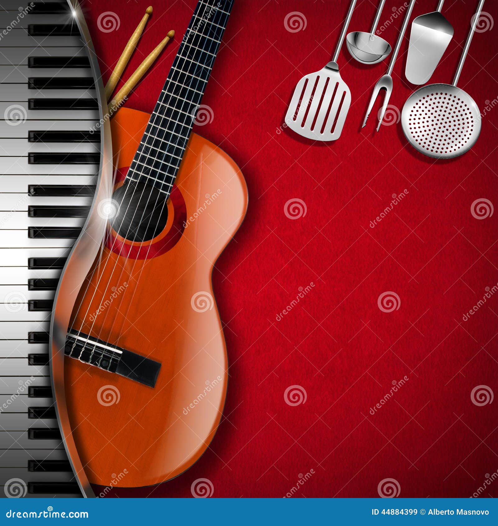 Music and Food - Menu Design Stock Illustration - Illustration of keyboard,  food: 44884399