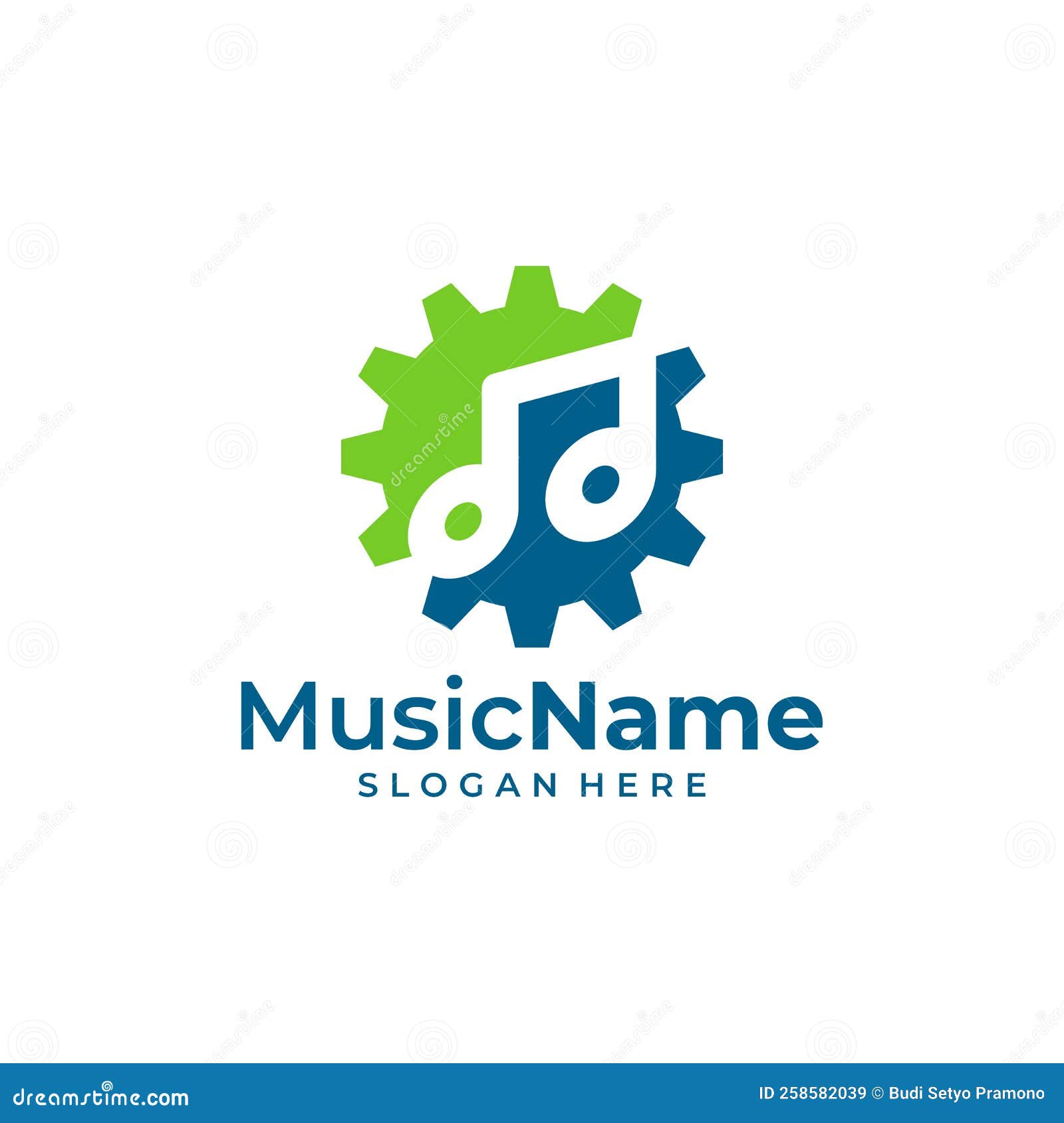 Music Gear Logo Vector Icon Illustration. Gear Music Logo Design