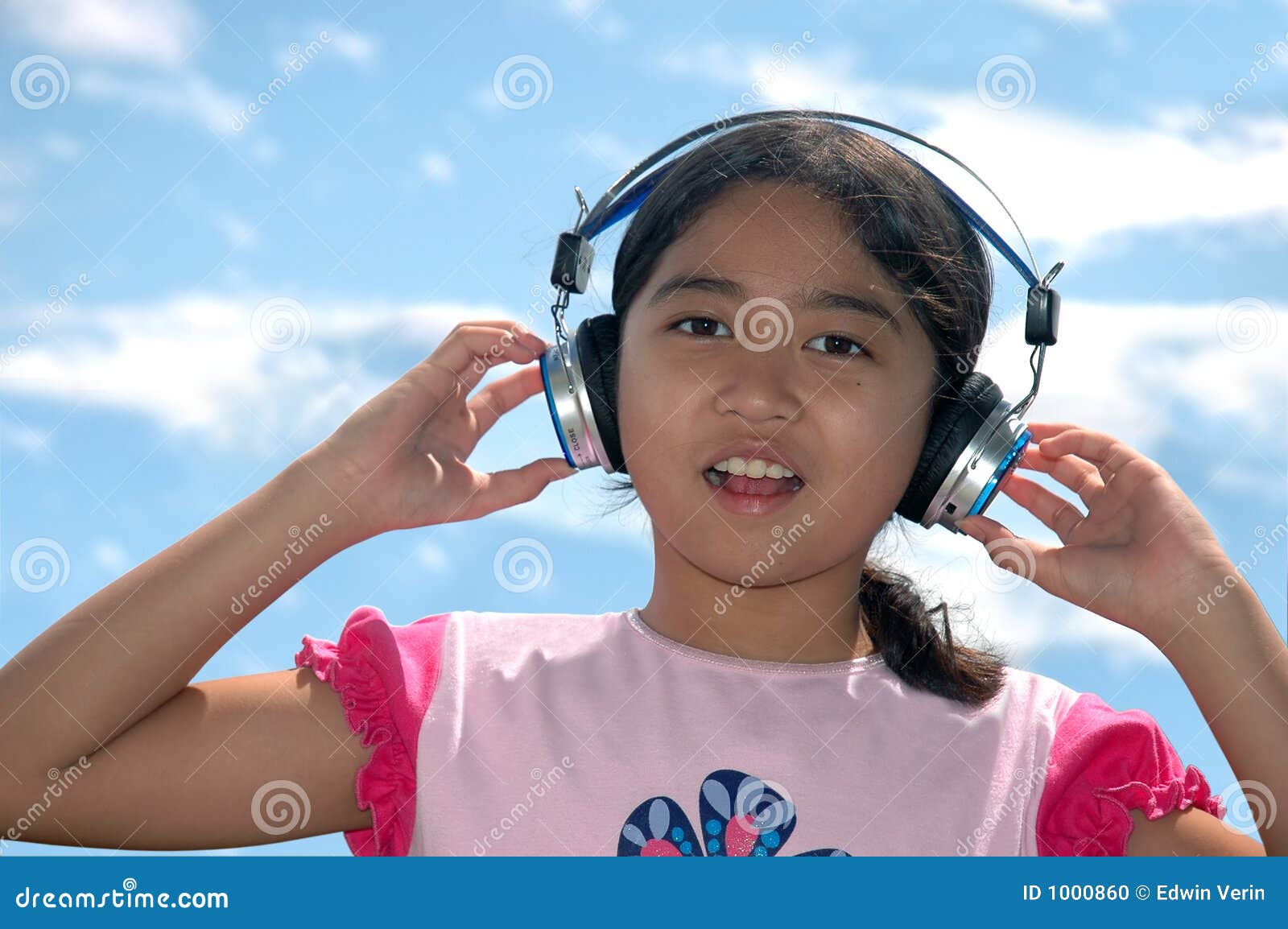 Music Girl stock photo. Image of play, downloads, hifi 1000860