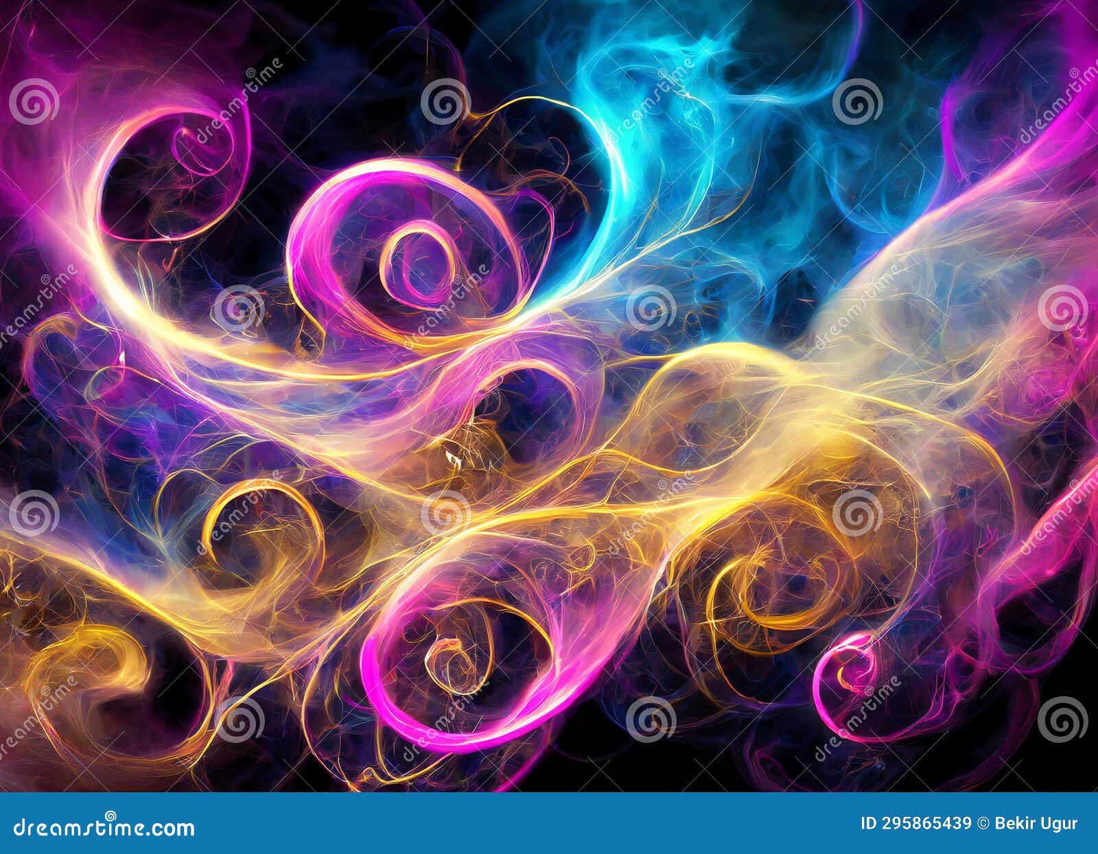 music from heaven is a digital concept piece. the bright pink, purple, yellow and blue light