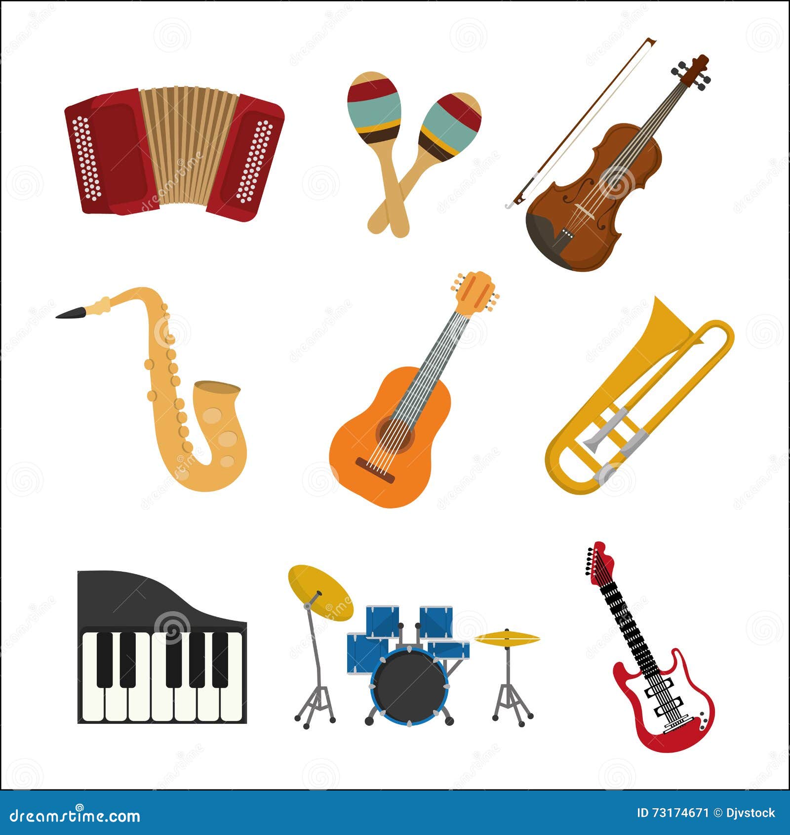 Music Instrument Icon Set. Vector Graphic Stock Vector - Illustration of  element, traditional: 73174671