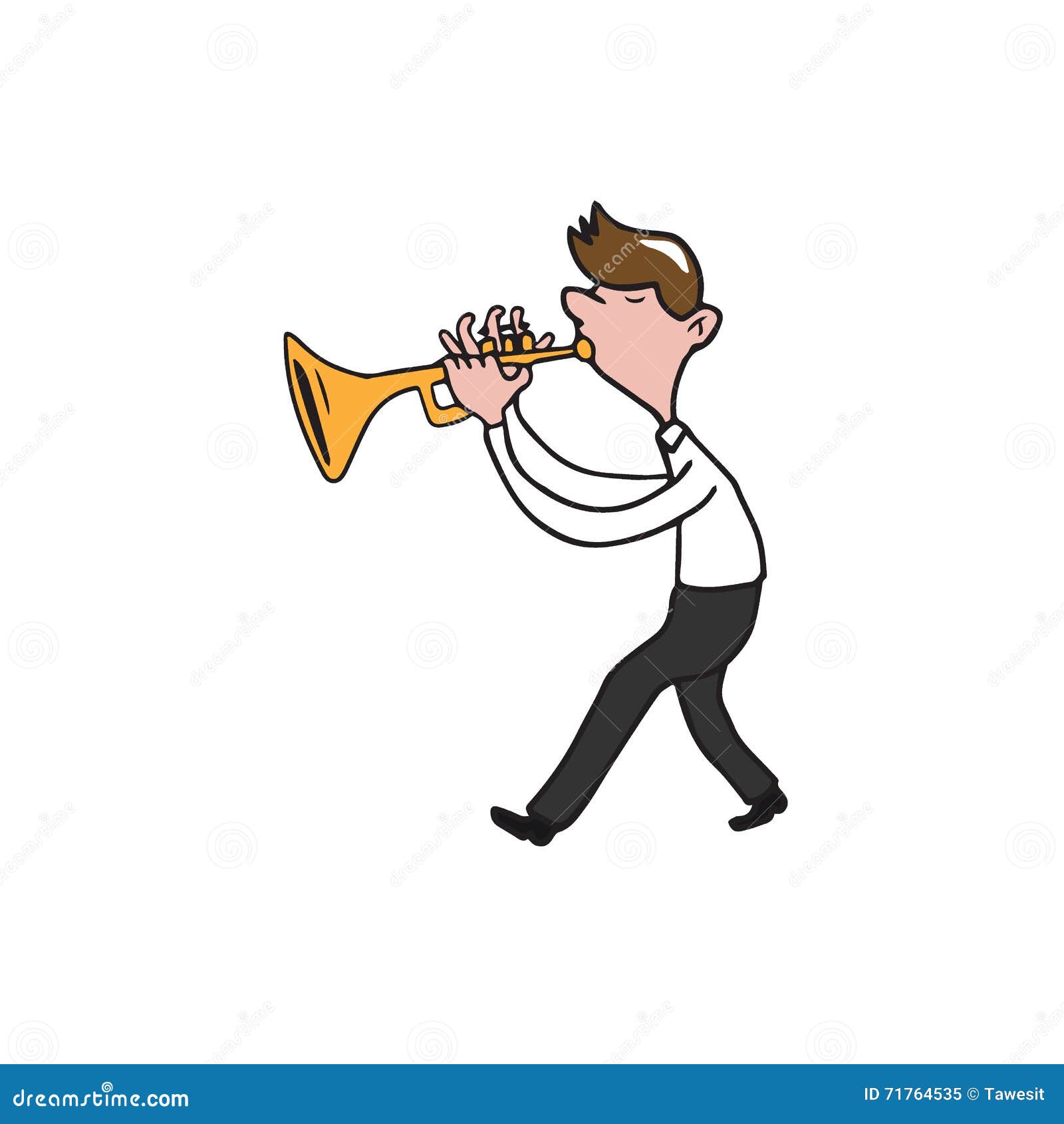 Music Instrument Man Trumpet Stock Vector Illustration of blow