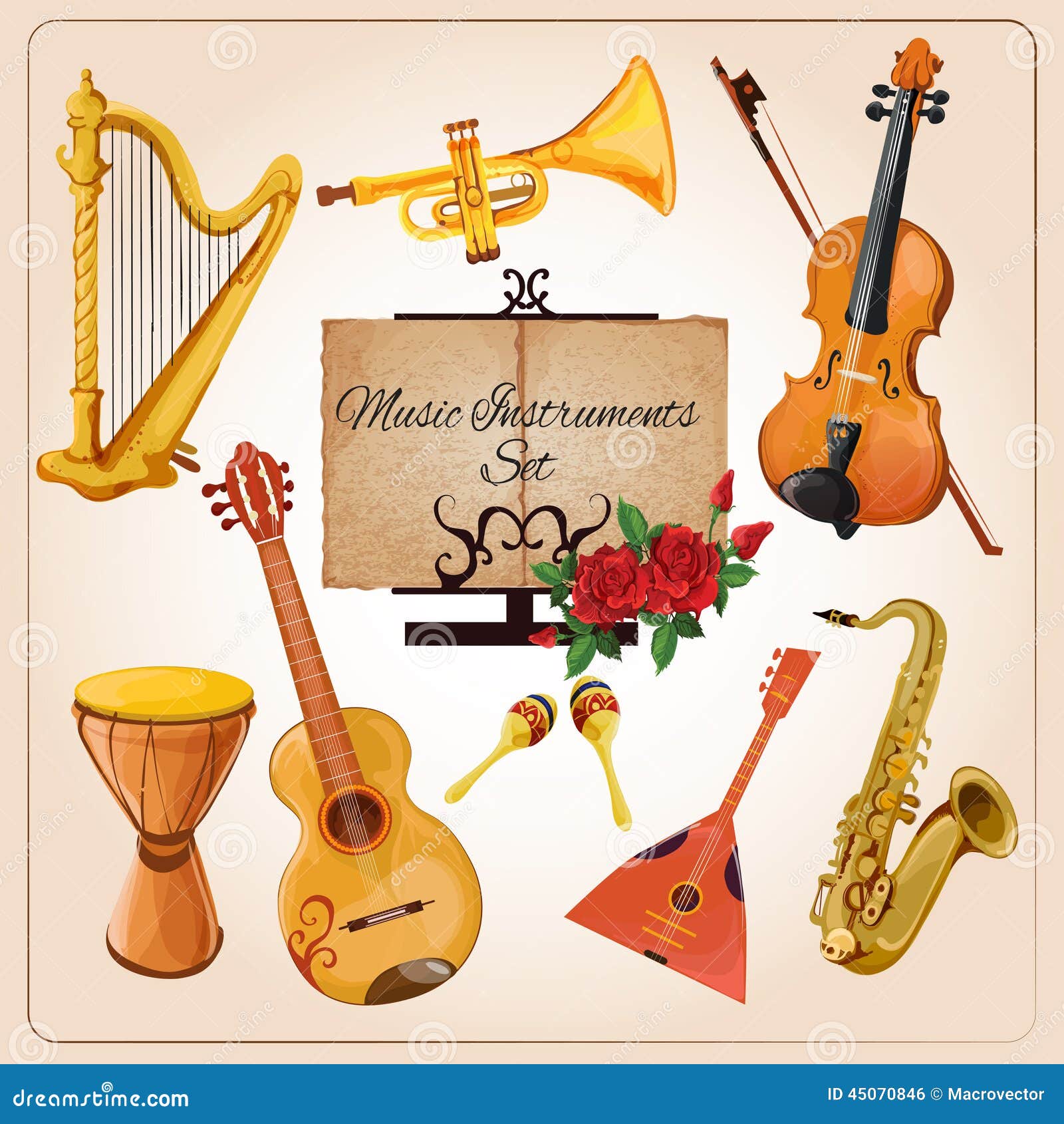 Music instruments color stock vector Illustration of Music instruments color stock vector Illustration of