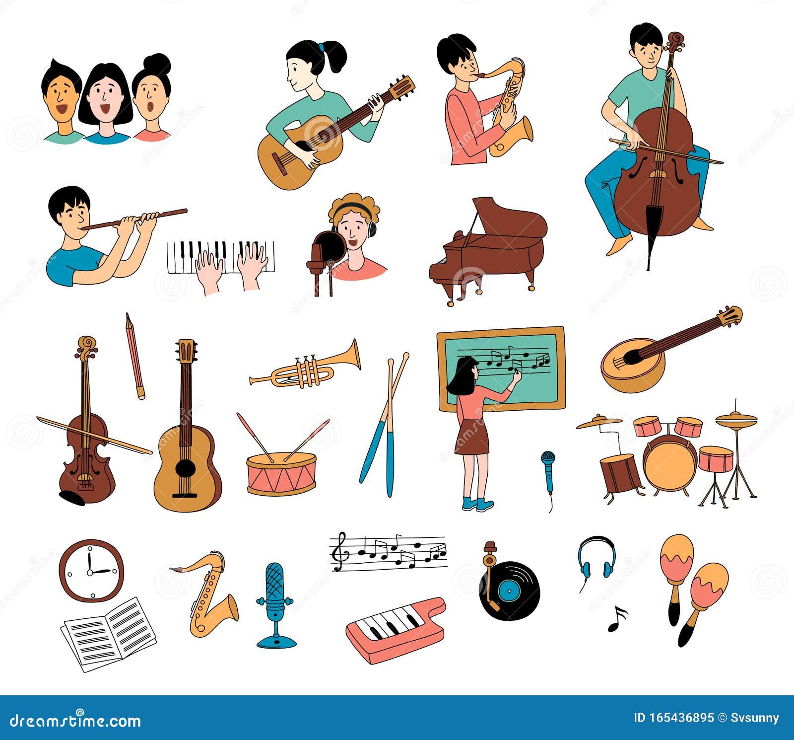 Music Lessons Students Different Musical Instruments Set of Doodles Stock Vector - Illustration of instrument, lifestyle: 165436895 Music Lessons Students Different Musical Instruments Set of Doodles Stock Vector - Illustration of instrument, lifestyle: 165436895
