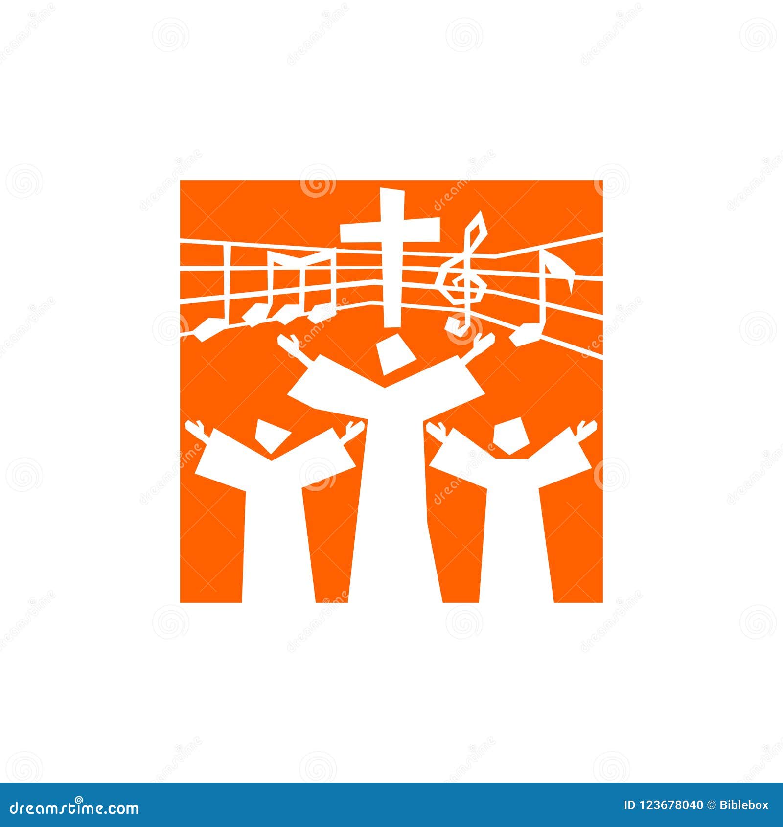 Music Logo. Christian Symbols. the Believer Worships Jesus Christ ...