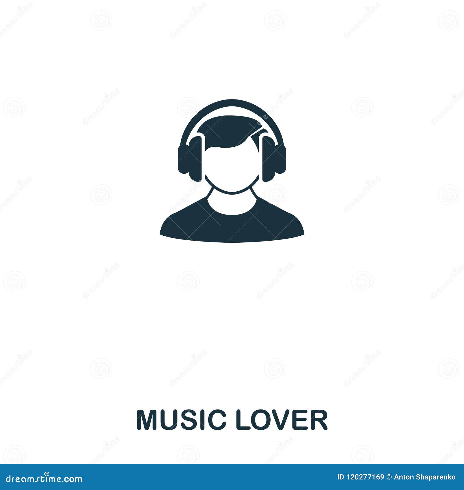 music lover icon. line style icon . ui.  of music lover icon. pictogram  on white. ready to use in web d