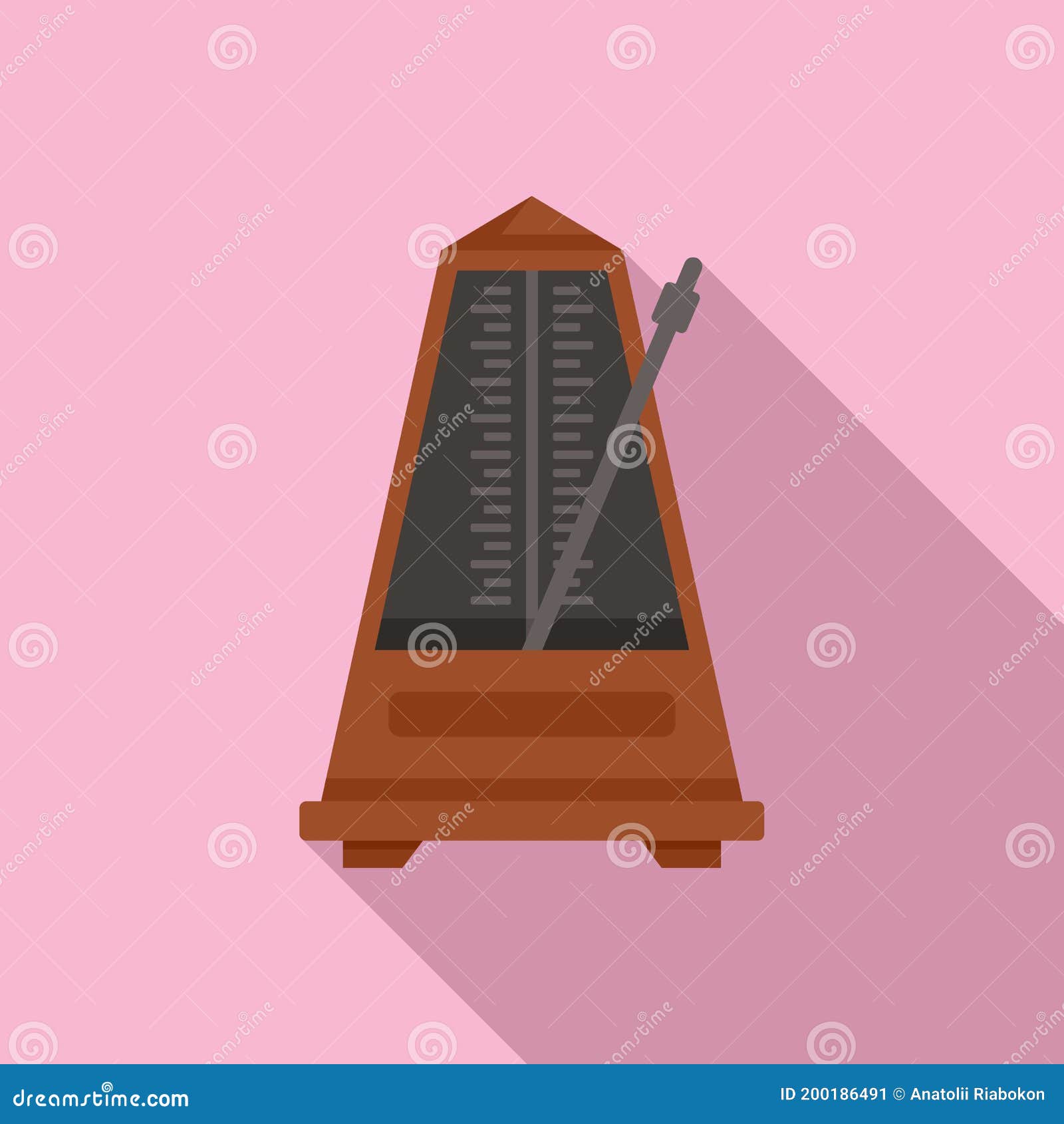 Music metronome icon, flat style. Music metronome icon. Flat illustration of music metronome vector icon for web design