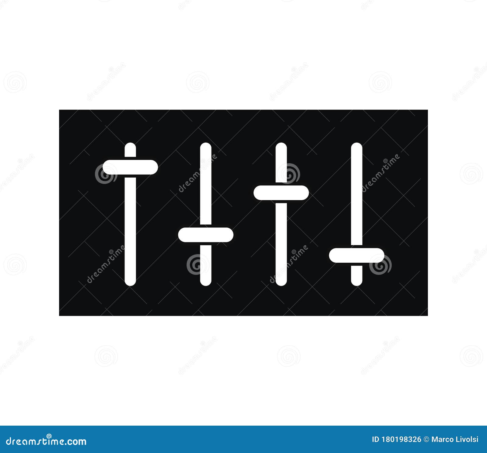 Music Mixer Icon Illustrated in Vector on White Background Stock