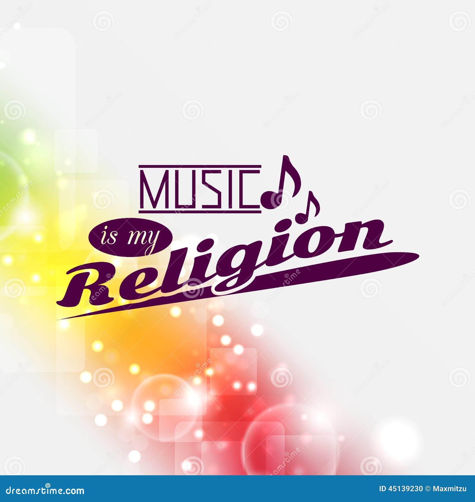 Music is my religion stock vector. Illustration of design 45139230