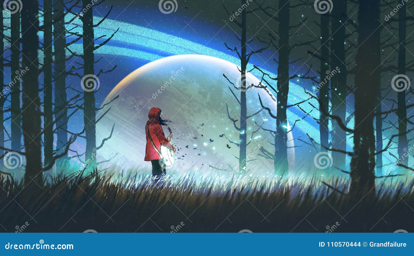 Music of the night forest stock illustration. Illustration of ...