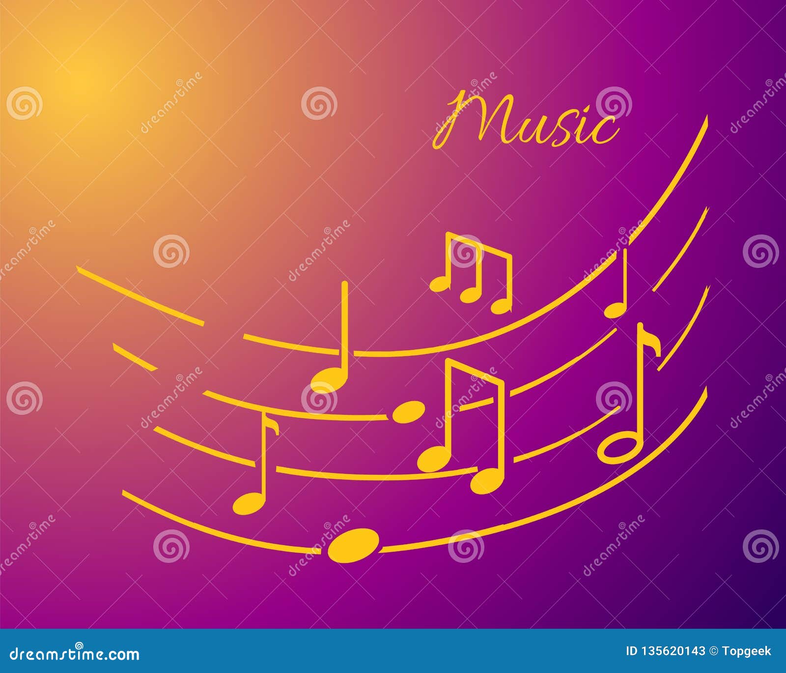 Music Notation with Lines and Notes Sounds Text Stock Vector Illustration of sheet, crotchet