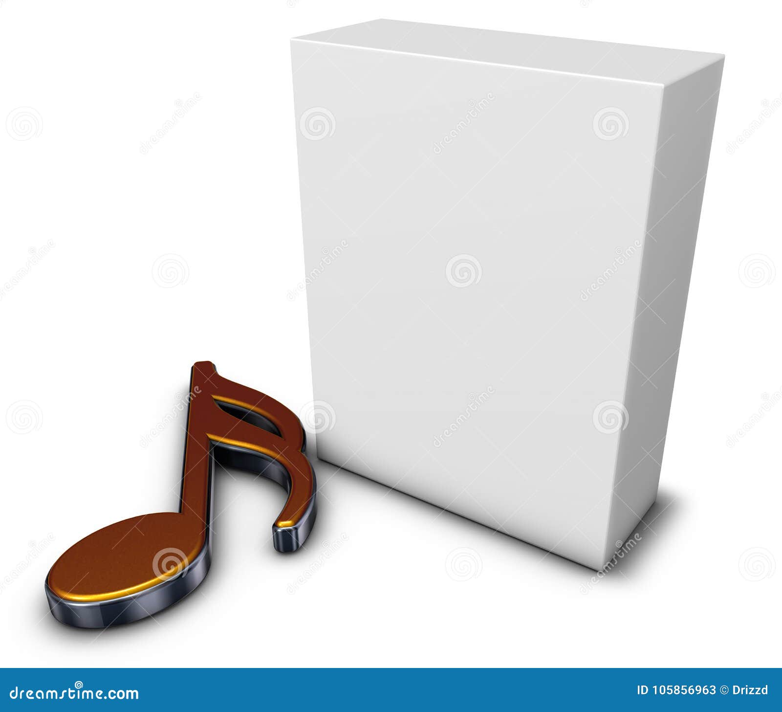 Music note and box stock illustration. Illustration of cardboard