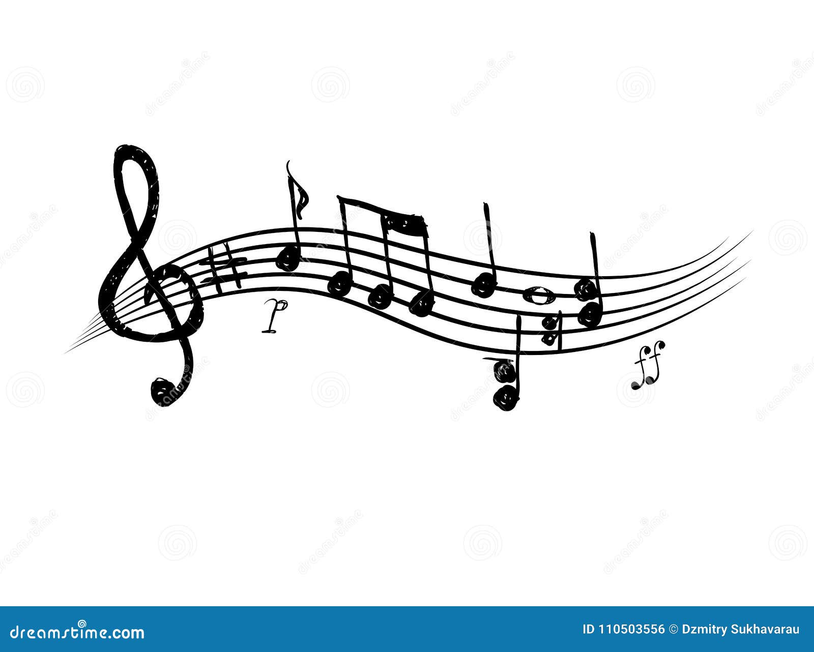 music note   in doodle style.
