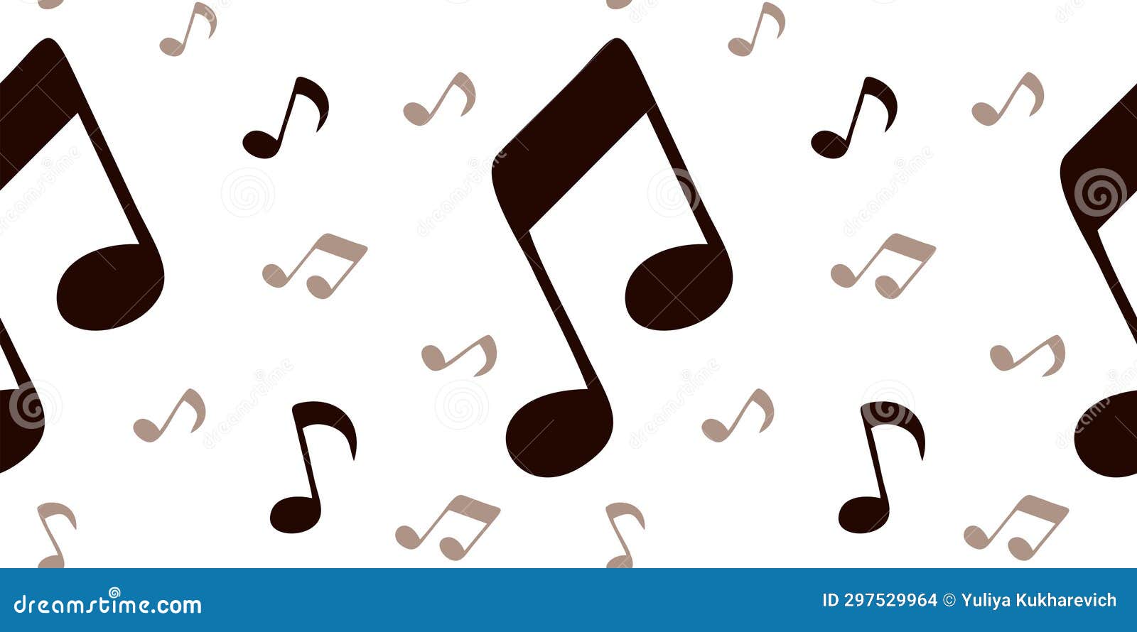 music note doodle seamless pattern. endless texture of hand drawn musical notes  on white background. template for textile