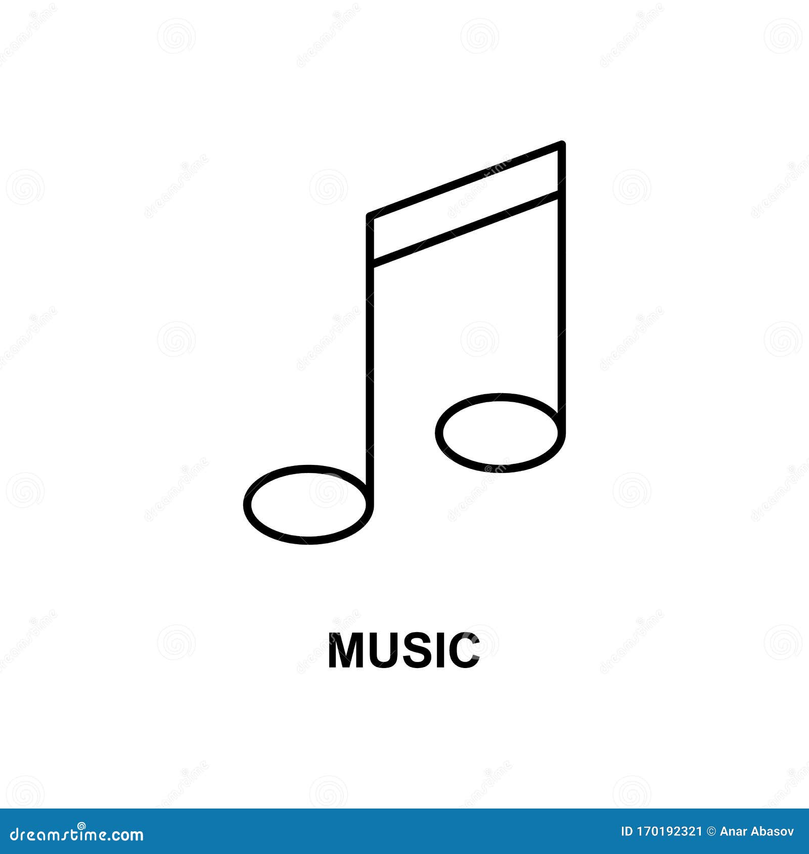 Music Note Icon. Element of Simple  Icon with Name for Mobile