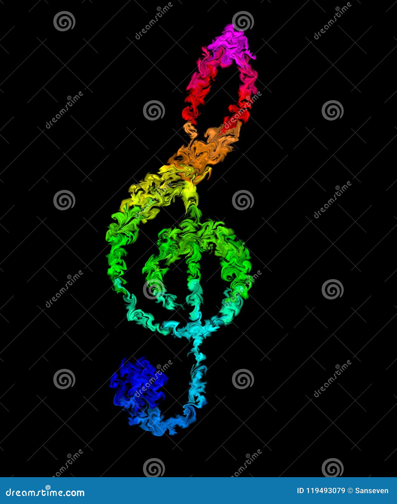 rainbow music notes symbols