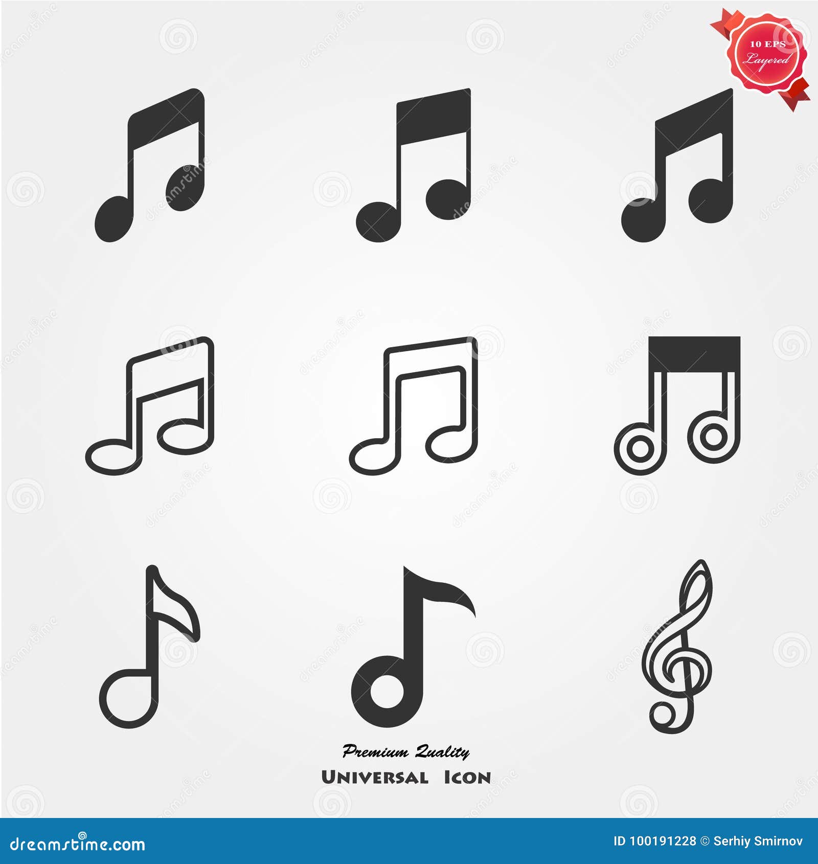 Music note icons stock vector. Illustration of fermata - 100191228