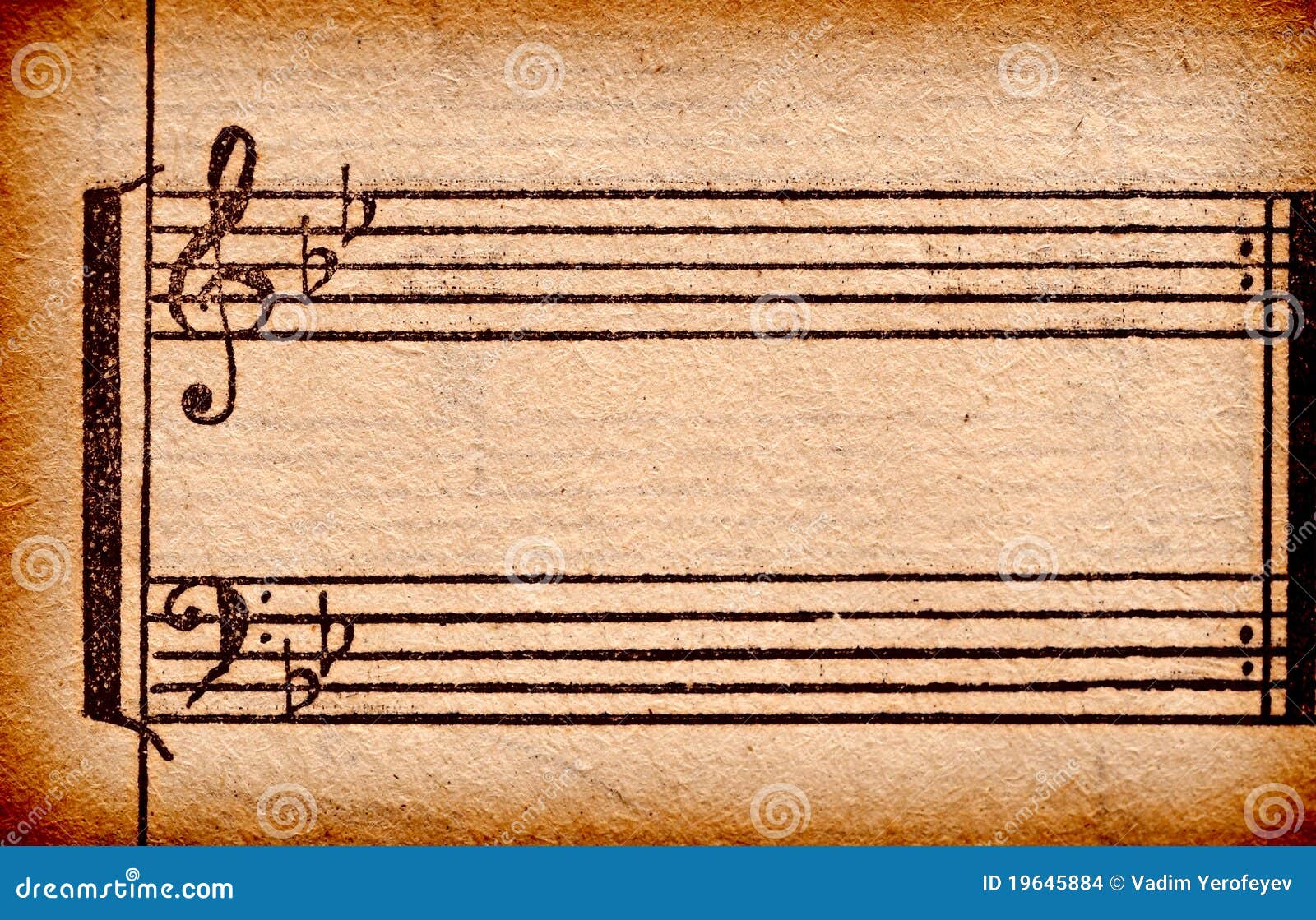 Music Notes On Old Paper Sheet Stock Images - Image: 19645884
