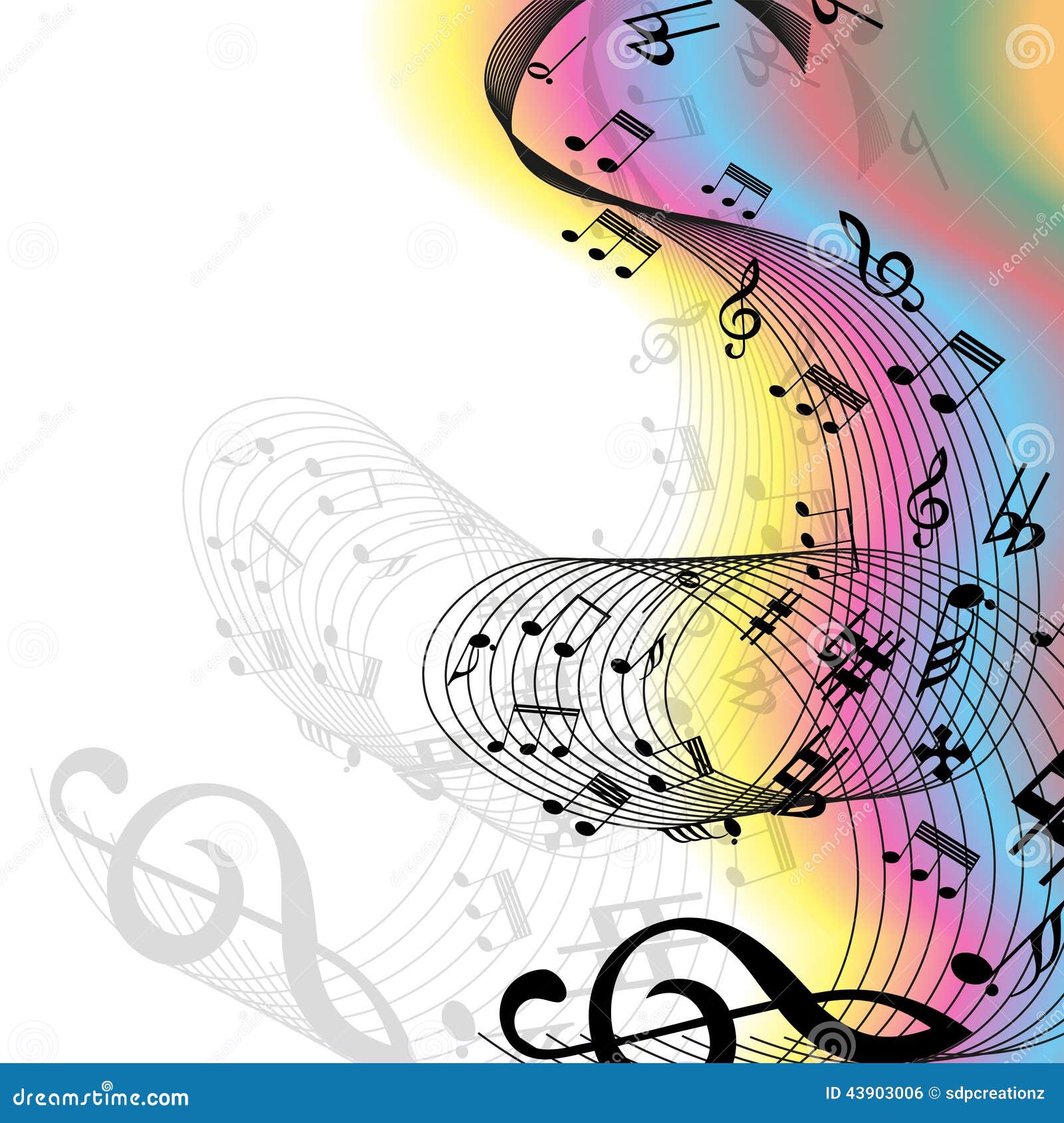 rainbow music notes backgrounds