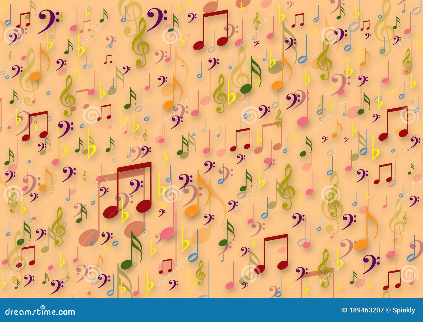 Music Notes Random Pattern Background for Wallpapers Stock Illustration -  Illustration of educate, entertainment: 189463207