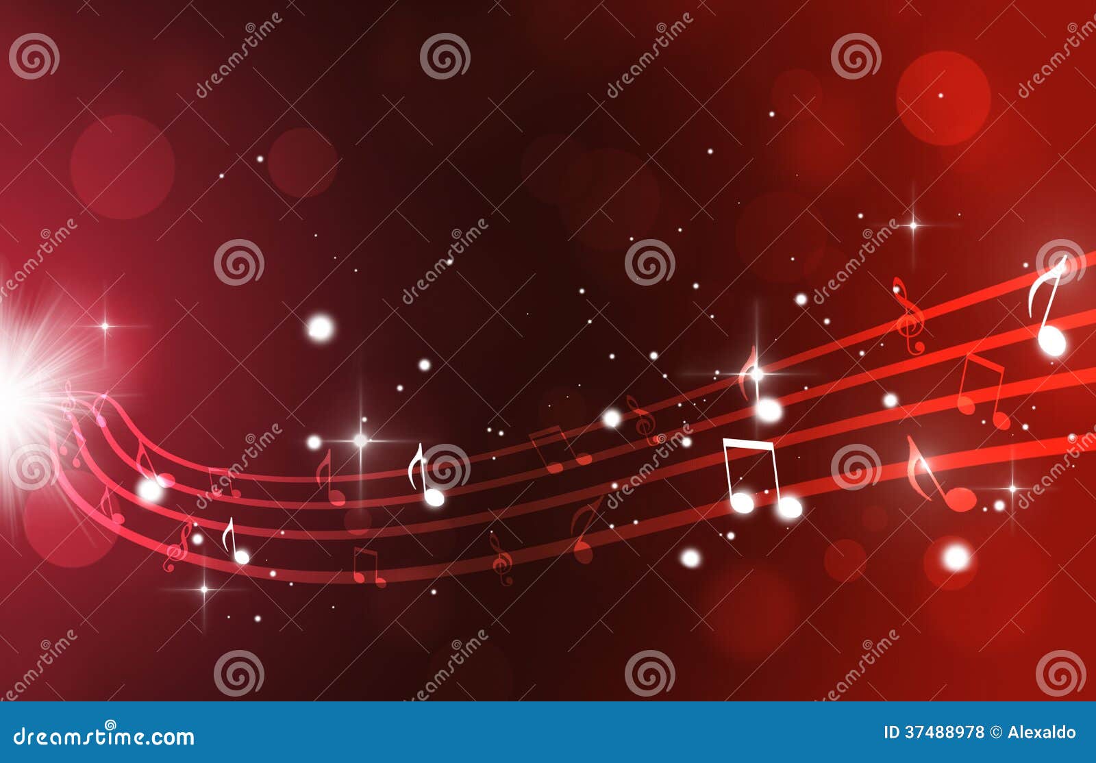 Music Notes on Red Background Stock Illustration - Illustration of dark,  abstract: 37488978