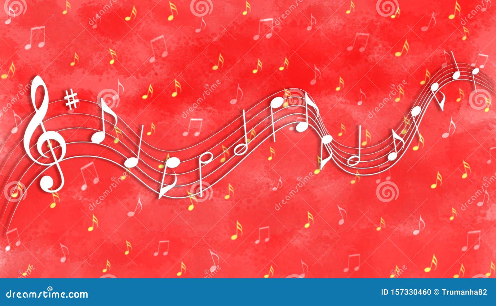 Music Notes in Red Background Stock Illustration - Illustration of blur,  classic: 157330460