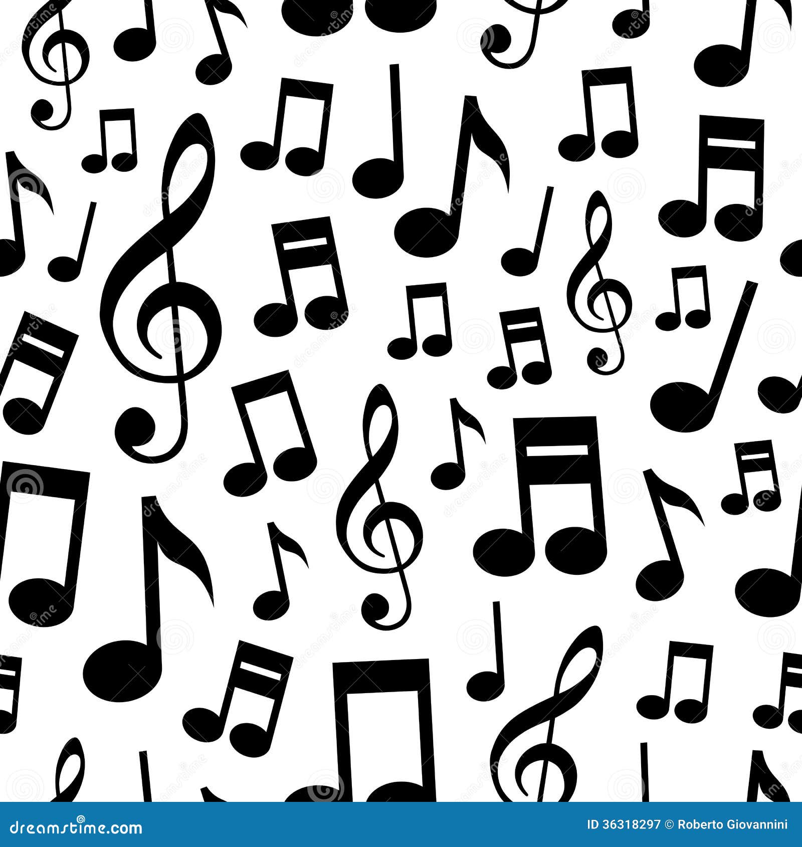 music notes seamless pattern