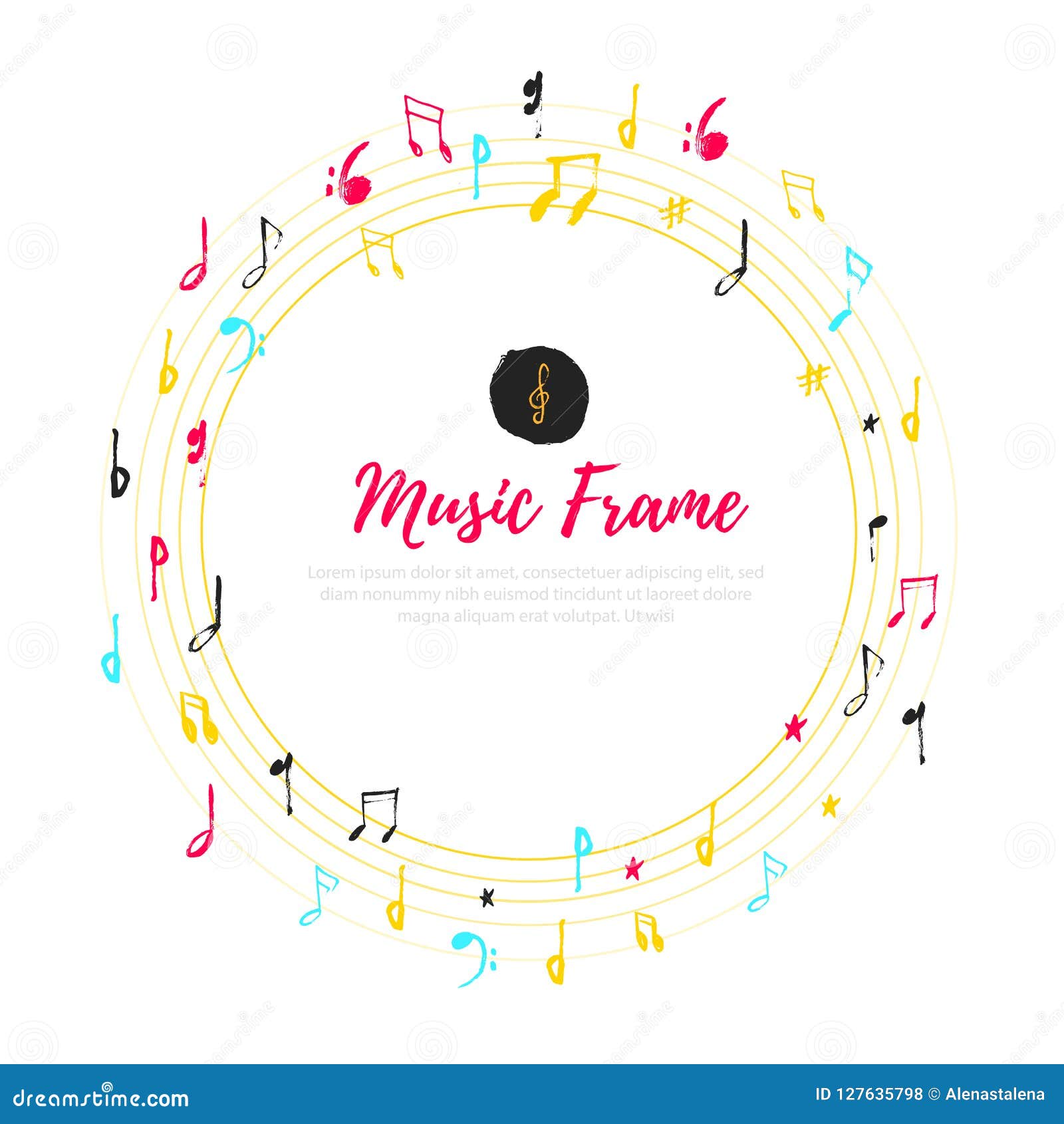 Download Music Notes Shape Path. Modern Colorful Abstract Musical ...