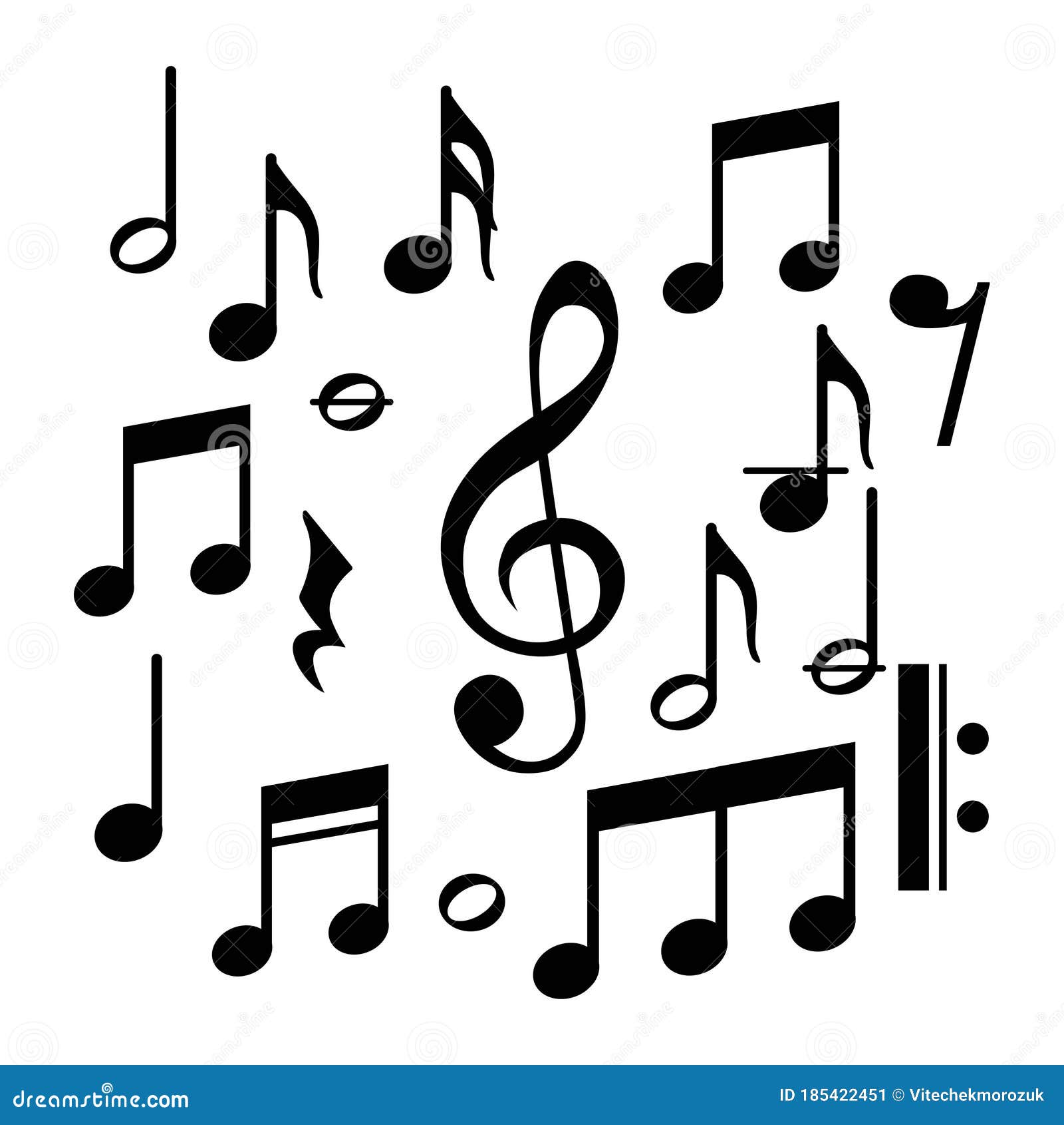 Vector Illustration Of Musical Notes On White Background Stock