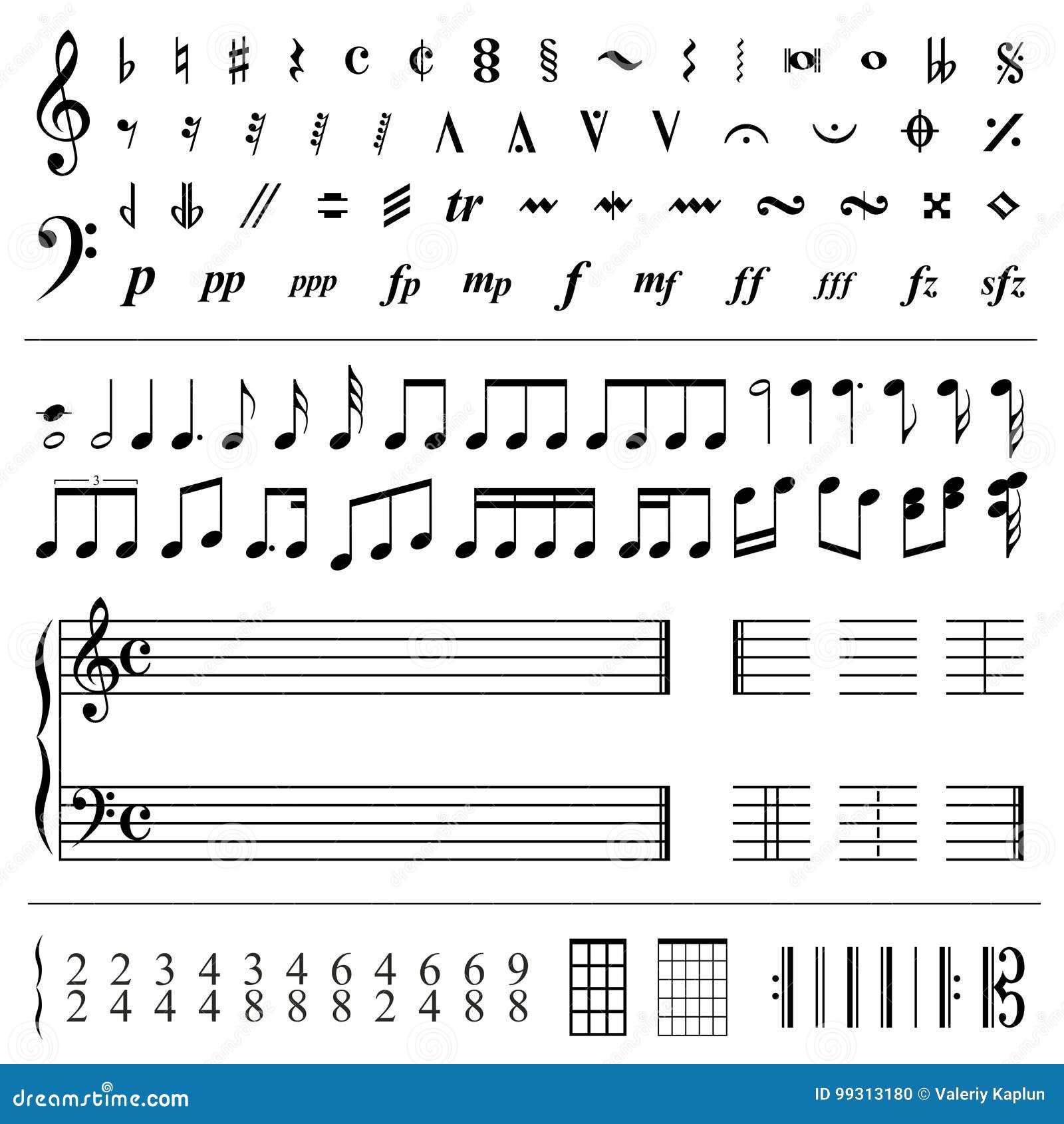 Music Notes and Symbols - Illustration Stock Illustration ...