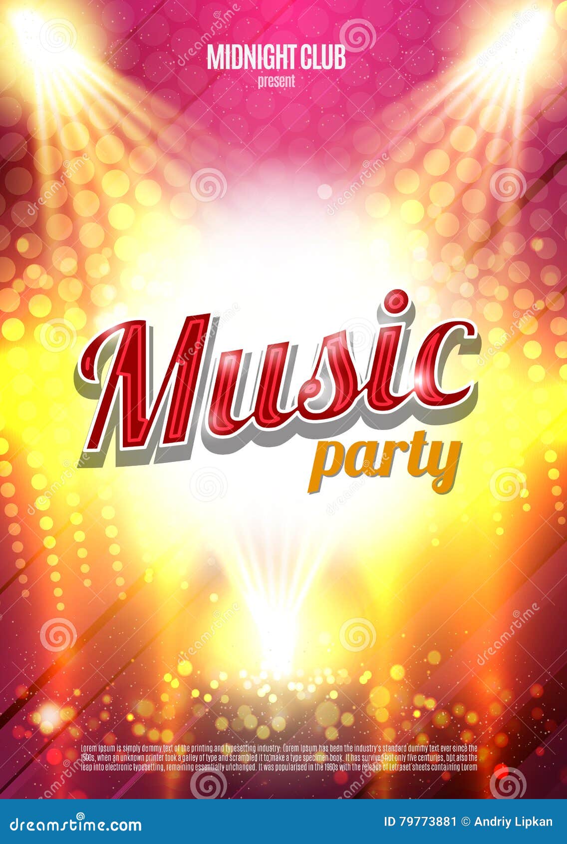 Music Party Poster Background Template - Vector Illustration. Stock  Illustration - Illustration of concert, club: 79773881