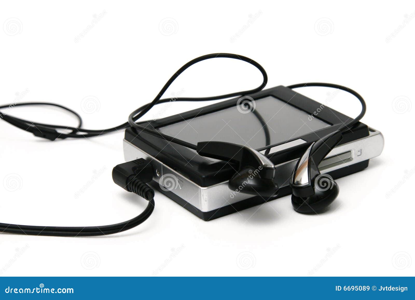 Music Player With Earphones Stock Image Image of electronics, button