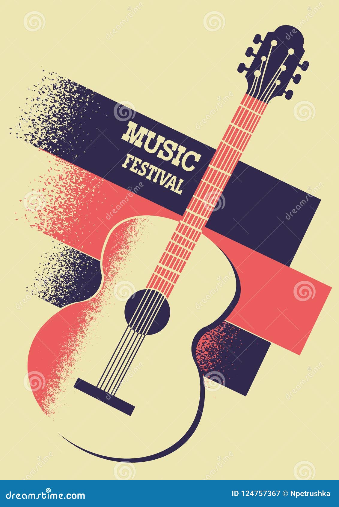 Music Poster Background with Acoustic Guitar and Text Stock Vector -  Illustration of instrument, acoustic: 124757367