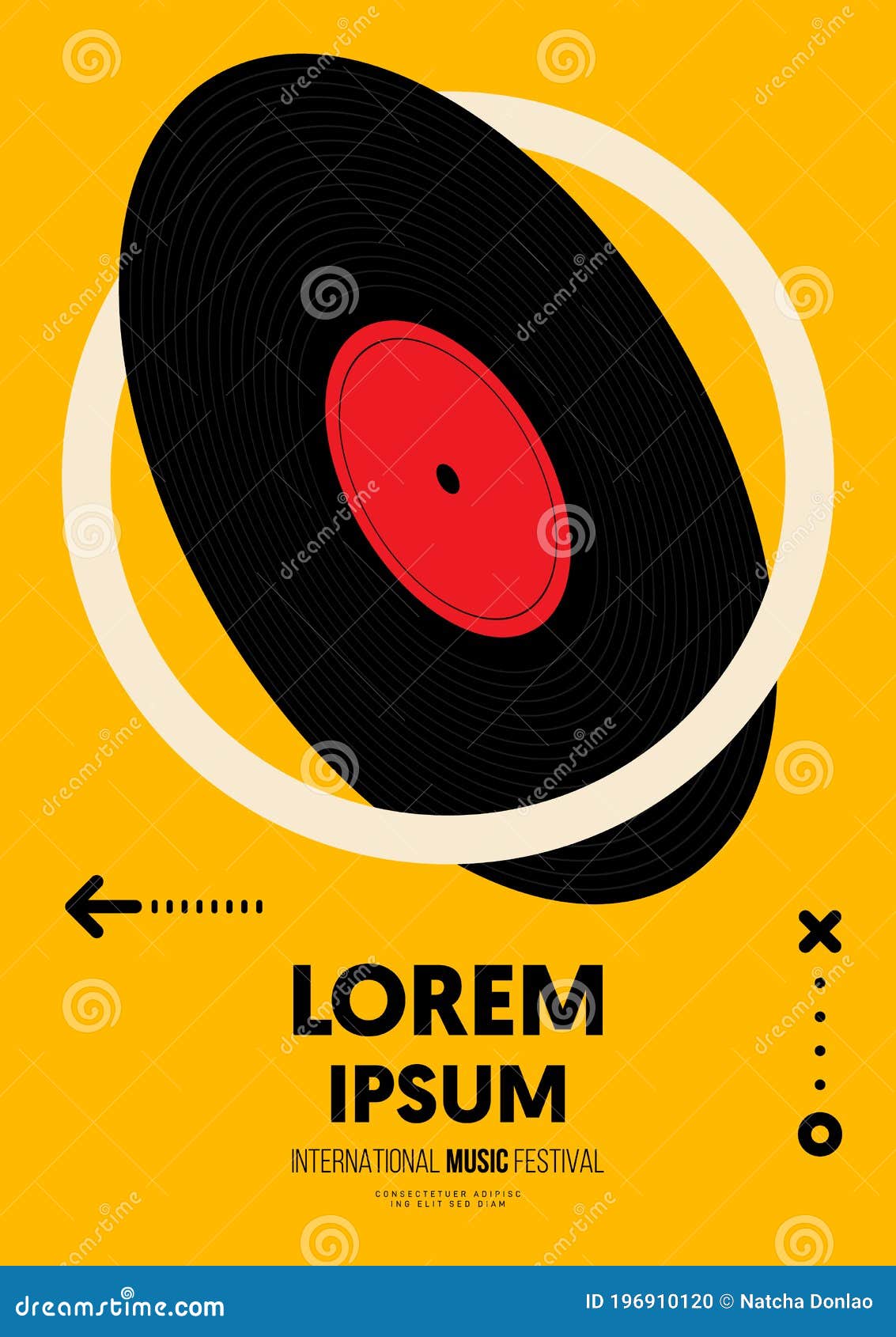 Music Poster Design Template Background with Isometric Vinyl In Vinyl Banner Design Templates