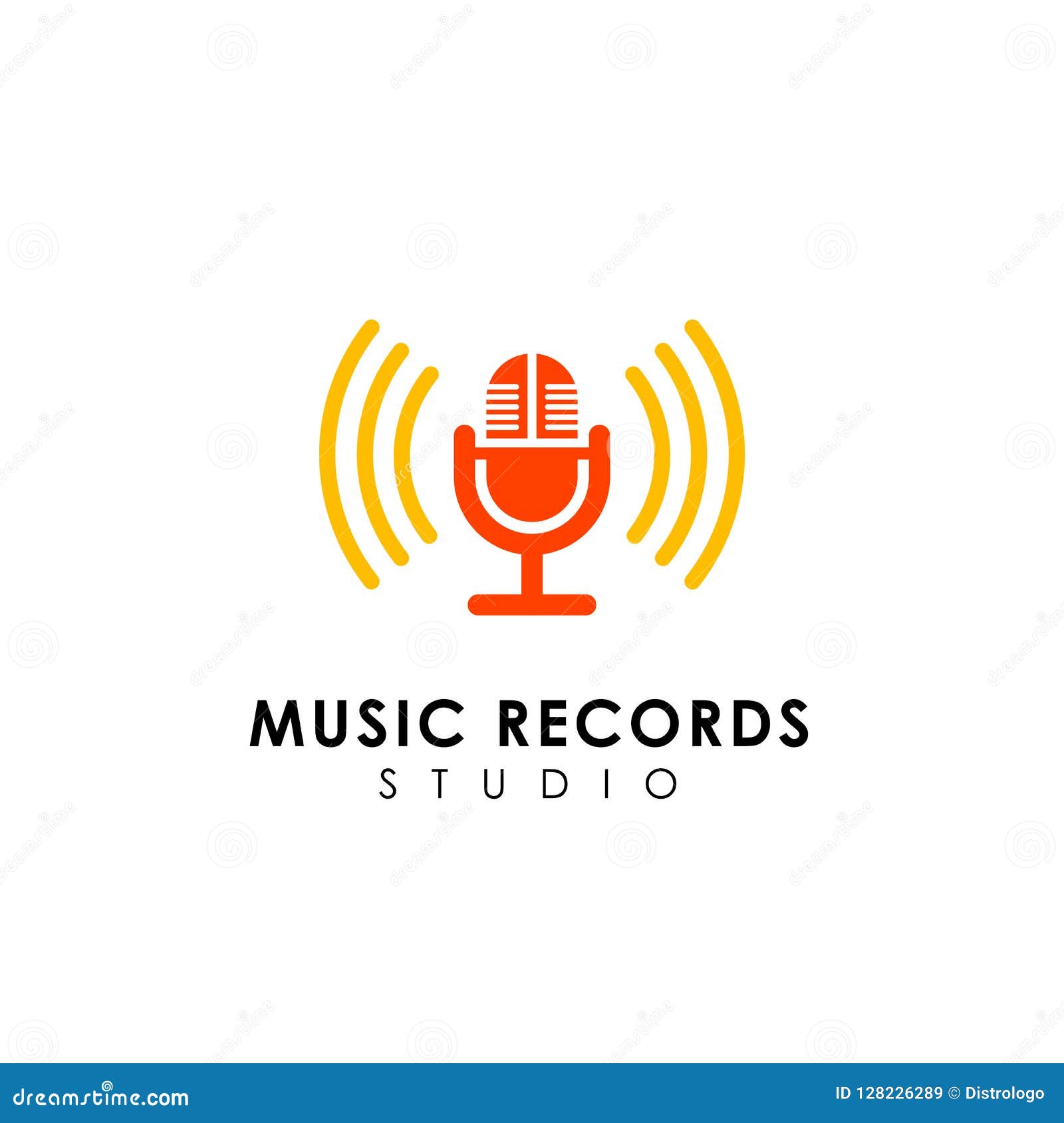 Music Records Logo Design Template. Microphone Icon Symbol Design Stock ...