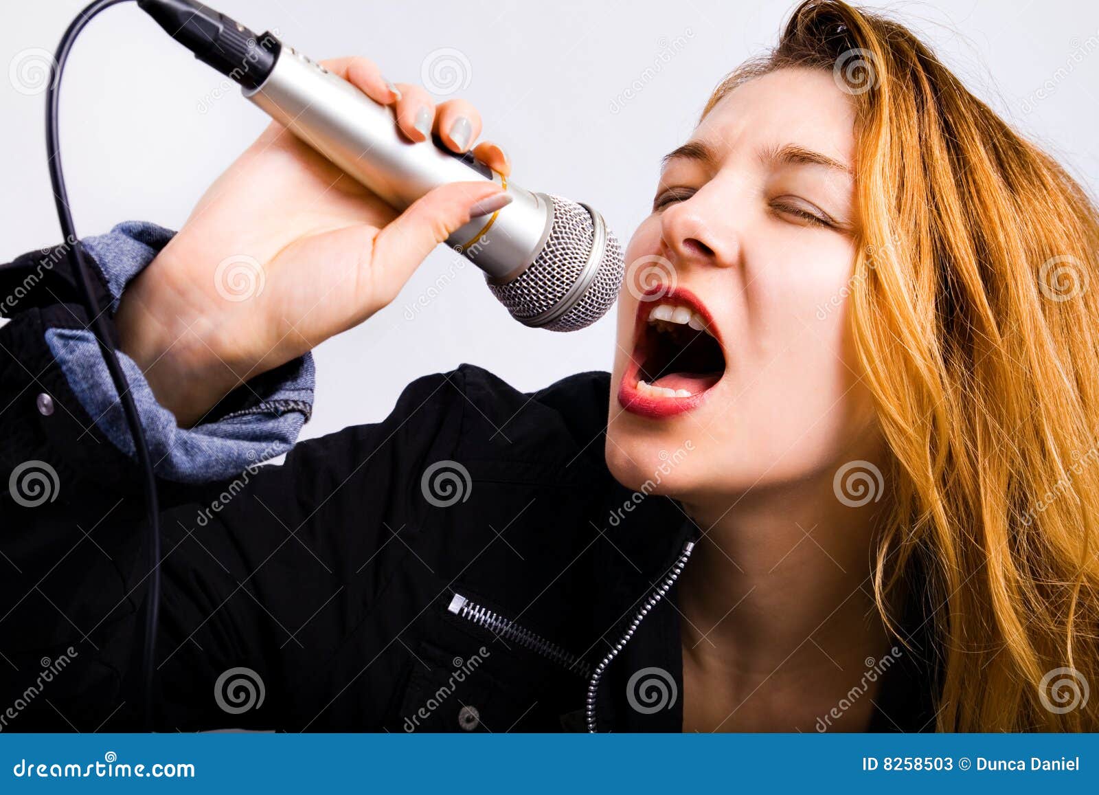 Music Singer Woman With Microphone Stock Photos Image 8258503