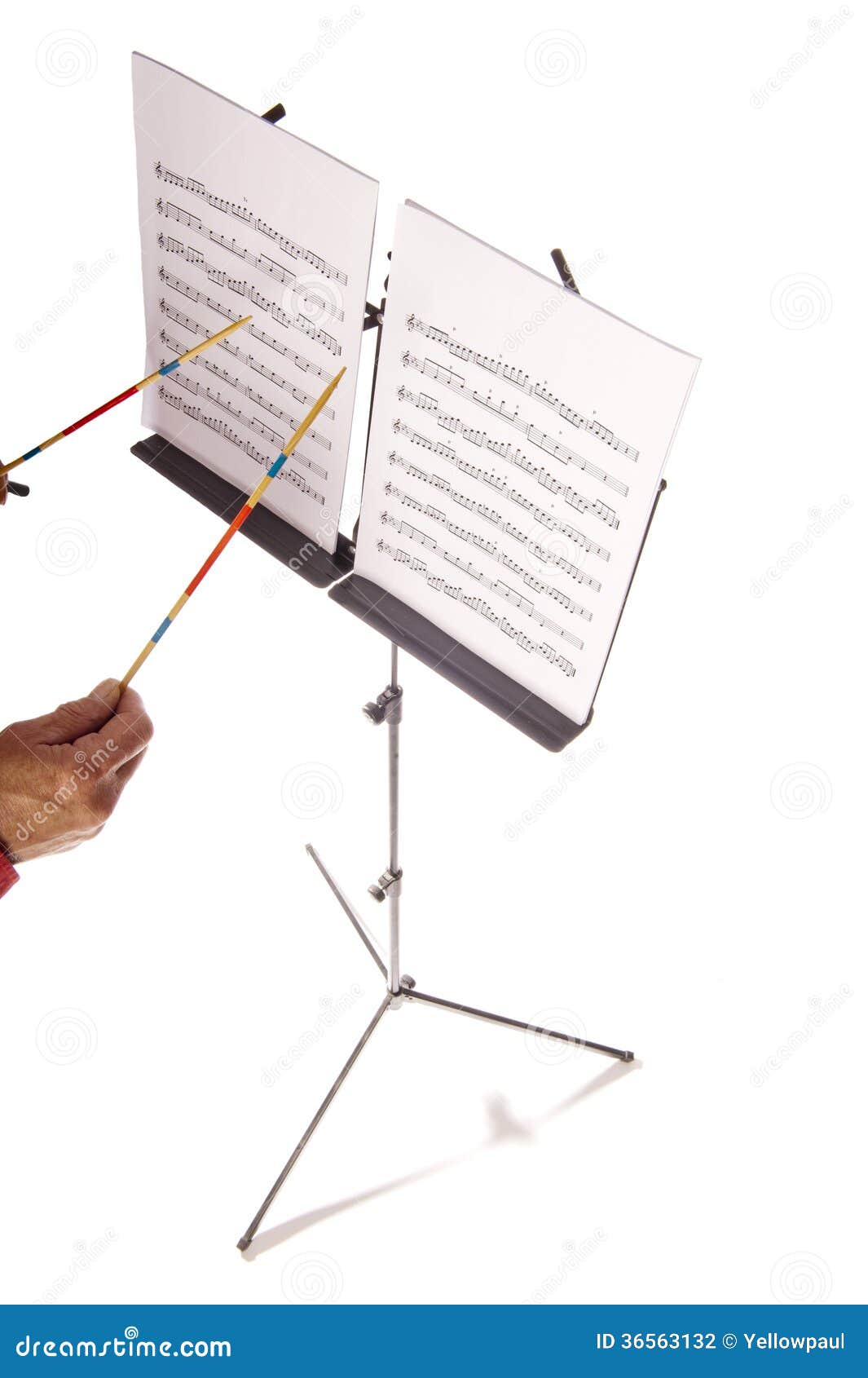Music Stand with Sheets and Director Stock Photo Image of music
