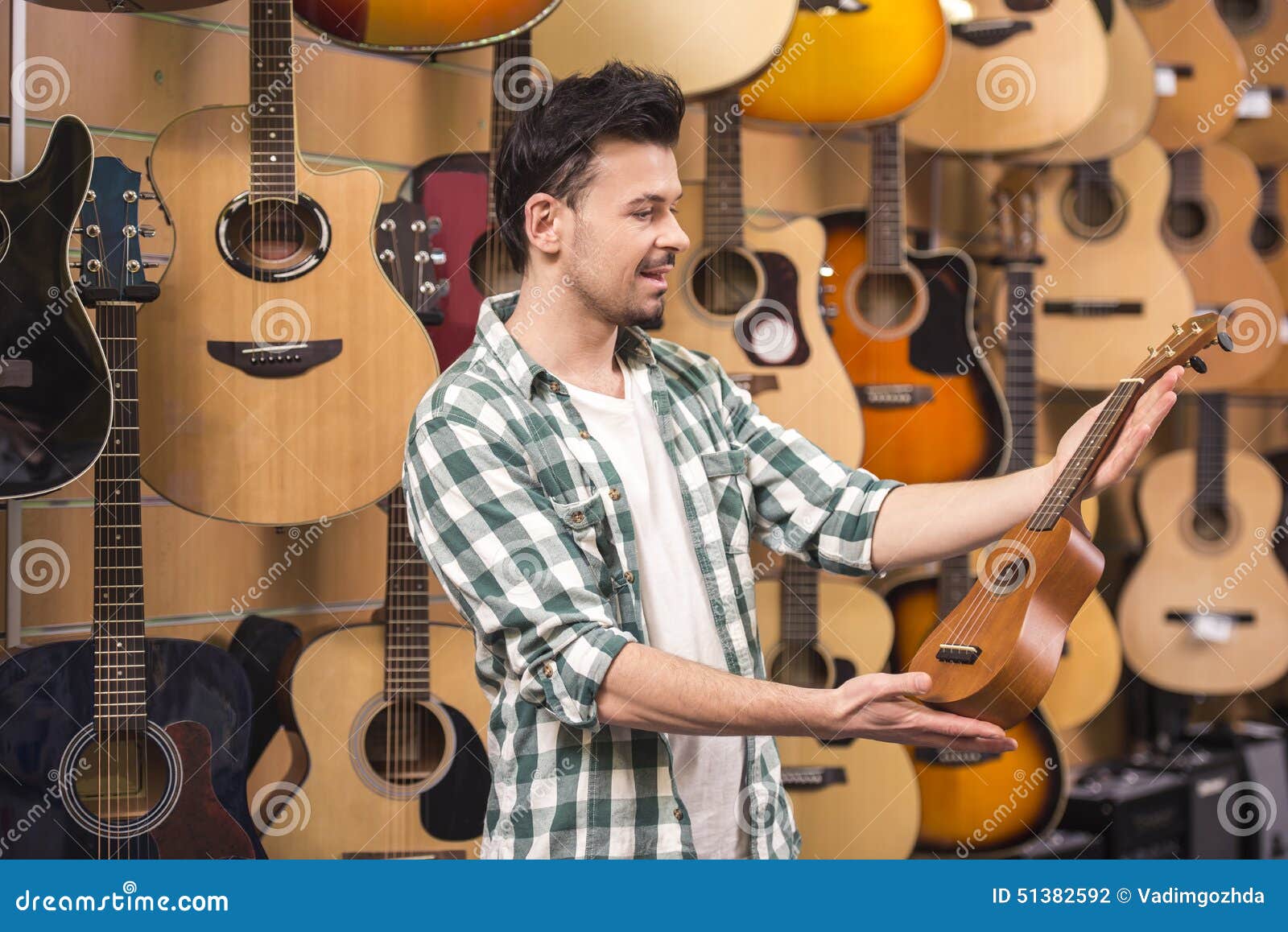 Music store stock photo. Image of human, guitarist, happy 51382592