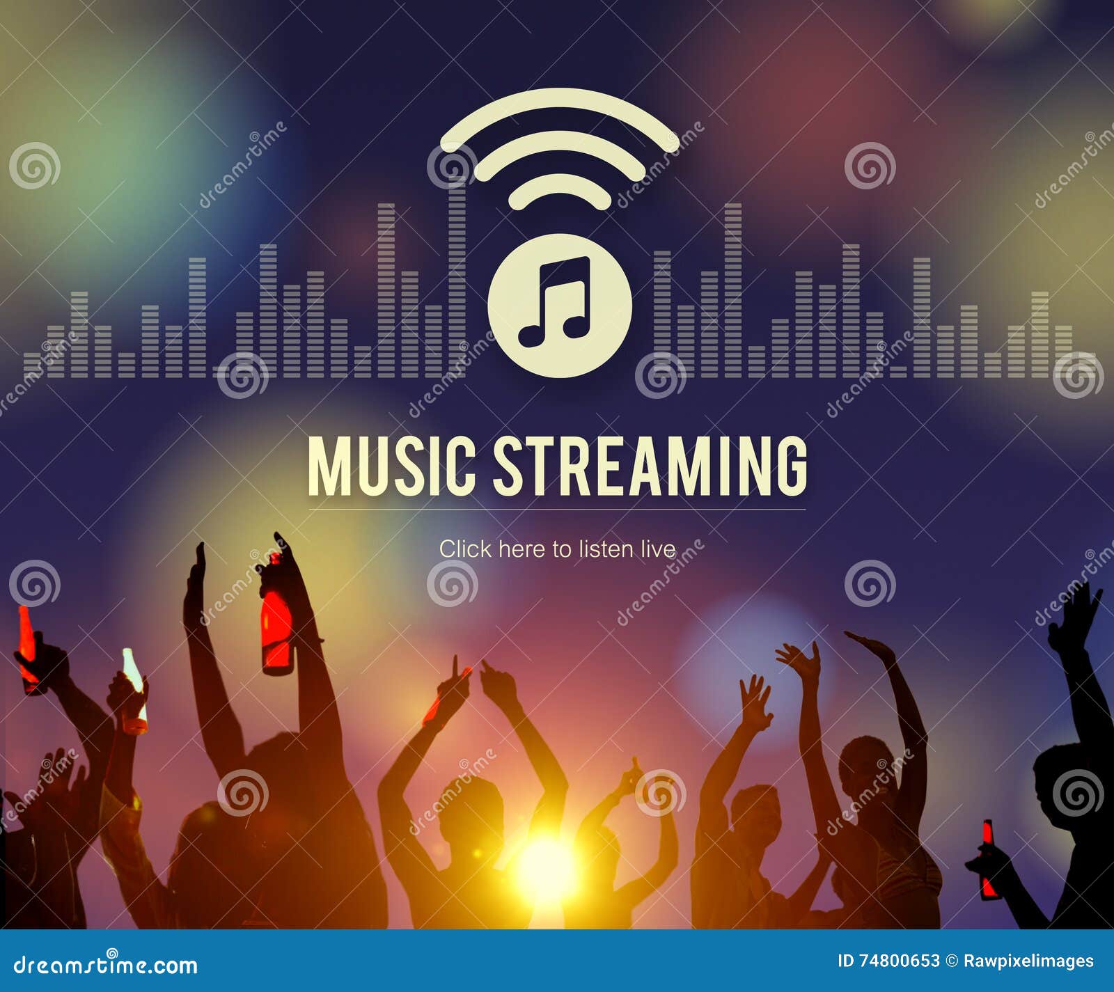 music streaming media entertainment download equalizer concept