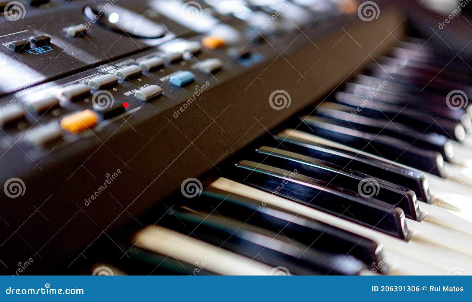 Music Synthesizer keyboard stock photo. Image of bright 206391306