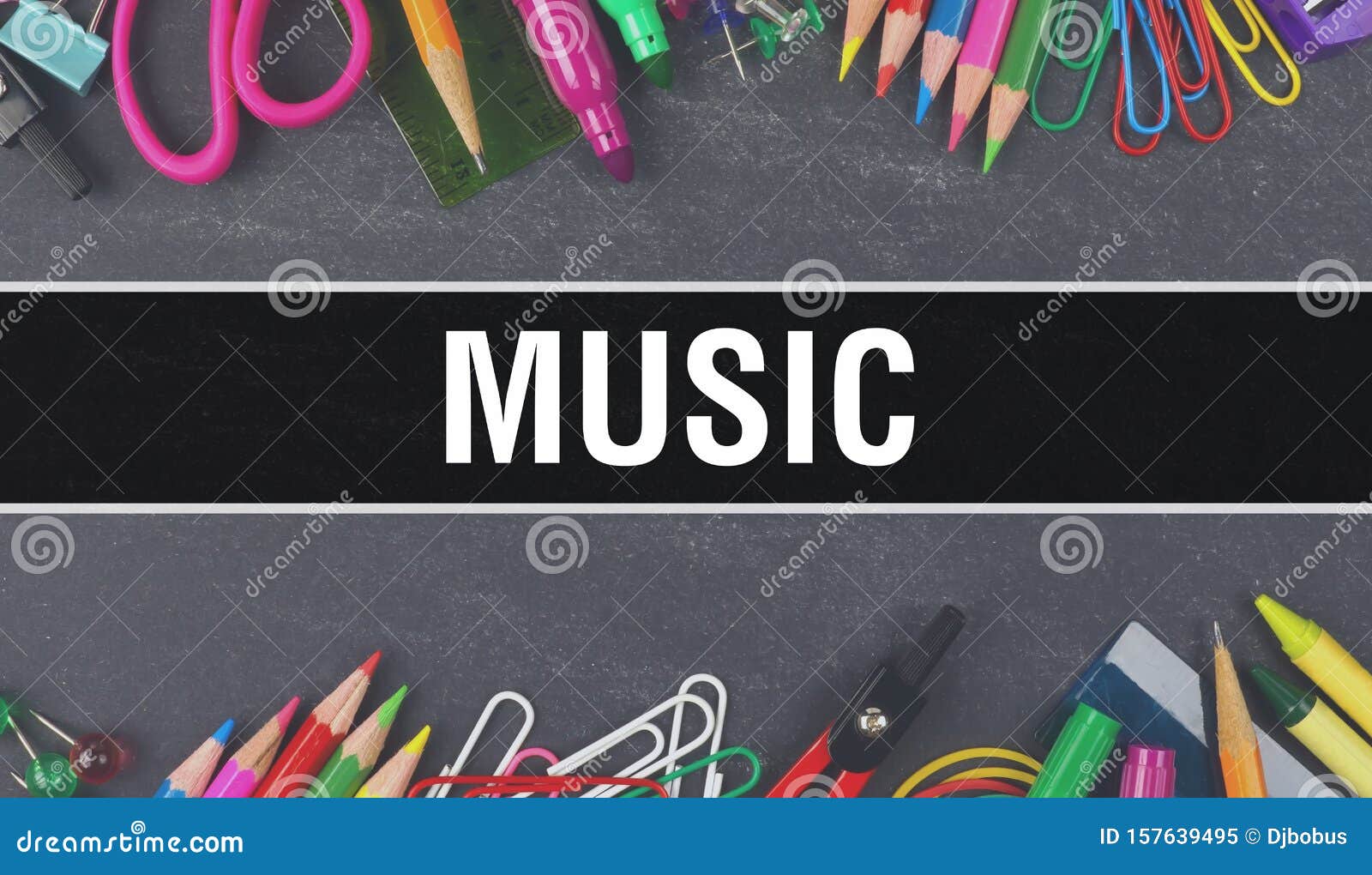Music Text Written on Education Background of Back To School Concept. Music  Concept Banner on Education Sketch with School Stock Image - Image of  concept, blackboard: 157639495