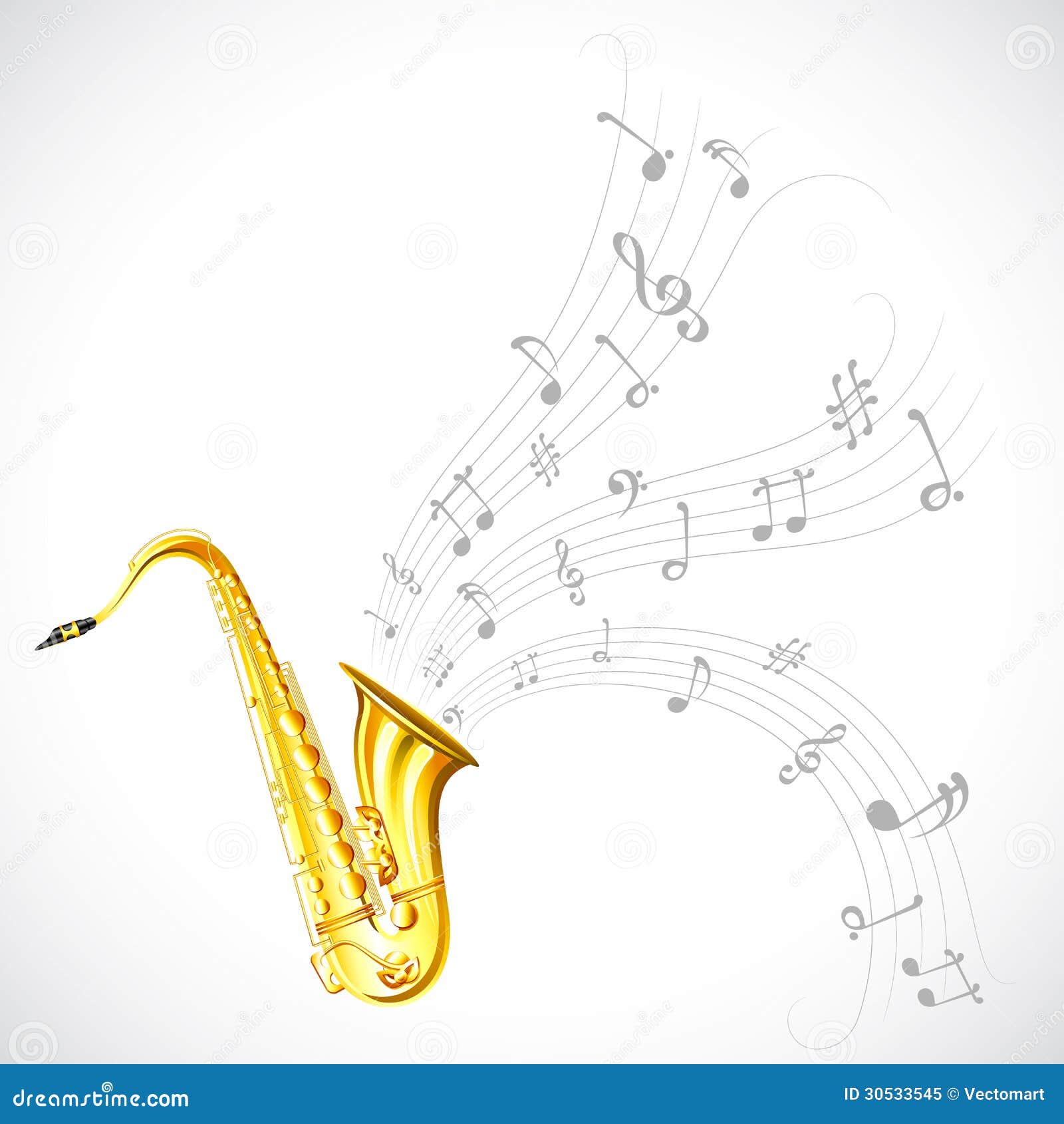 Music Tune from Saxophone stock vector. Illustration of background