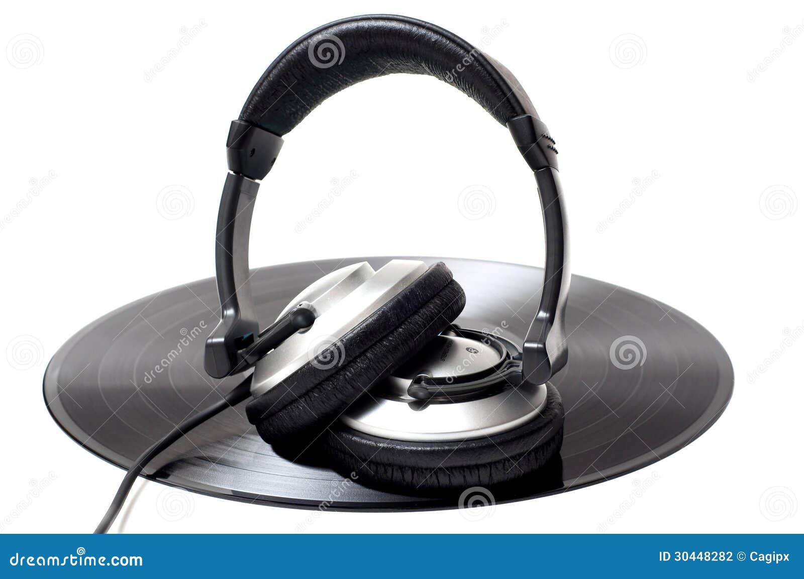 Music stock photo. Image of record, plate, headphones 30448282
