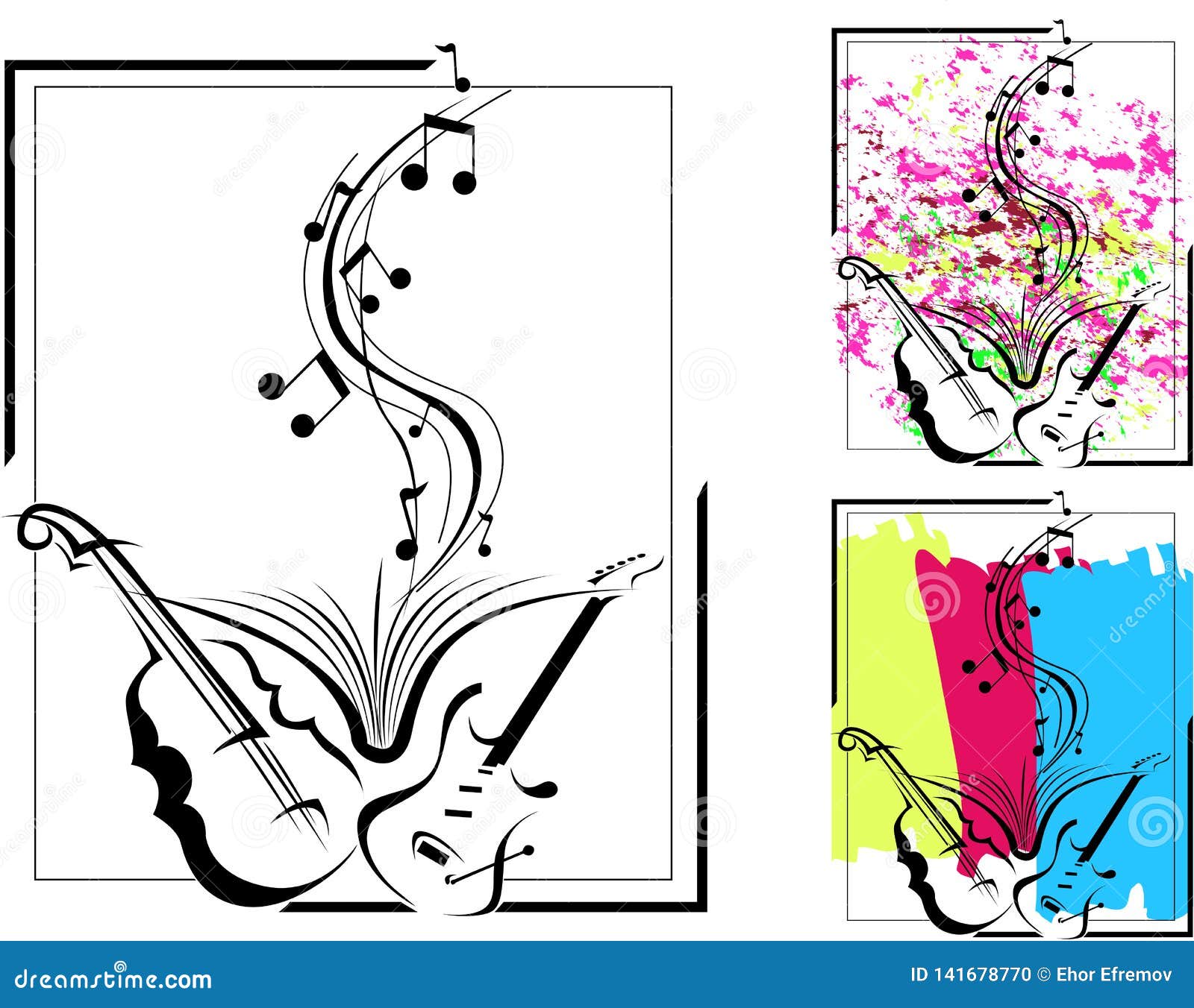 Musical Abstraction with the Addition of Several Nuances. Stock Vector