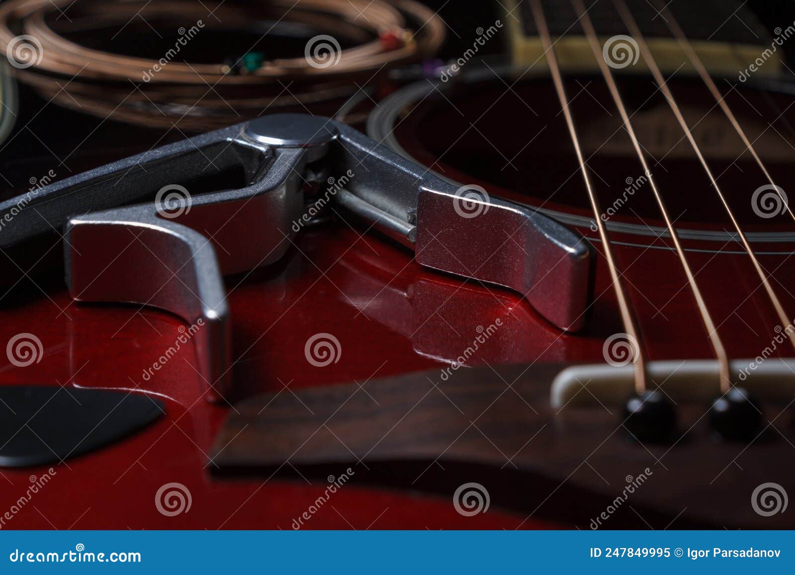 Musical Accessories for Acoustic Guitar Stock Image Image of
