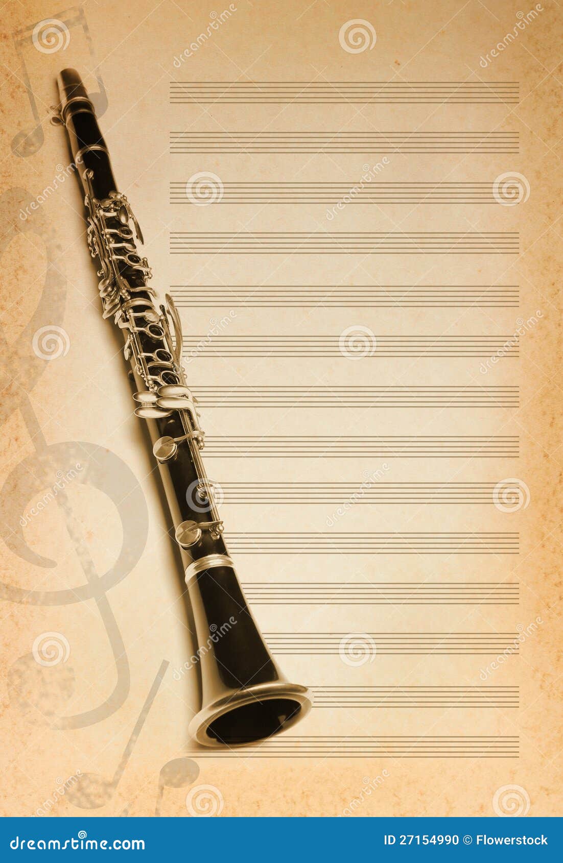 Musical Background with Flute Stock Photo Image of background