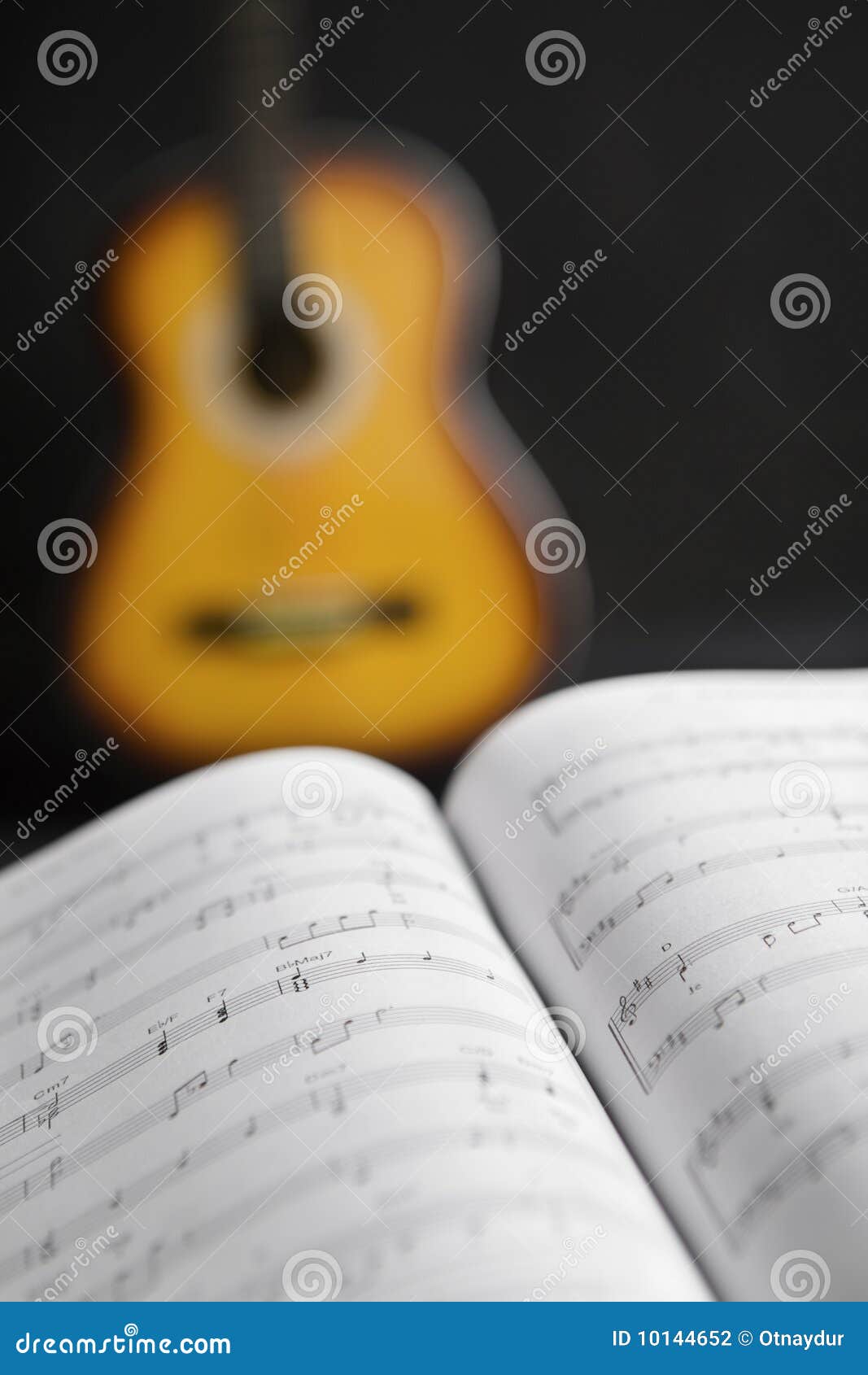Musical Chords And Guitar On Background Stock Photo Image of