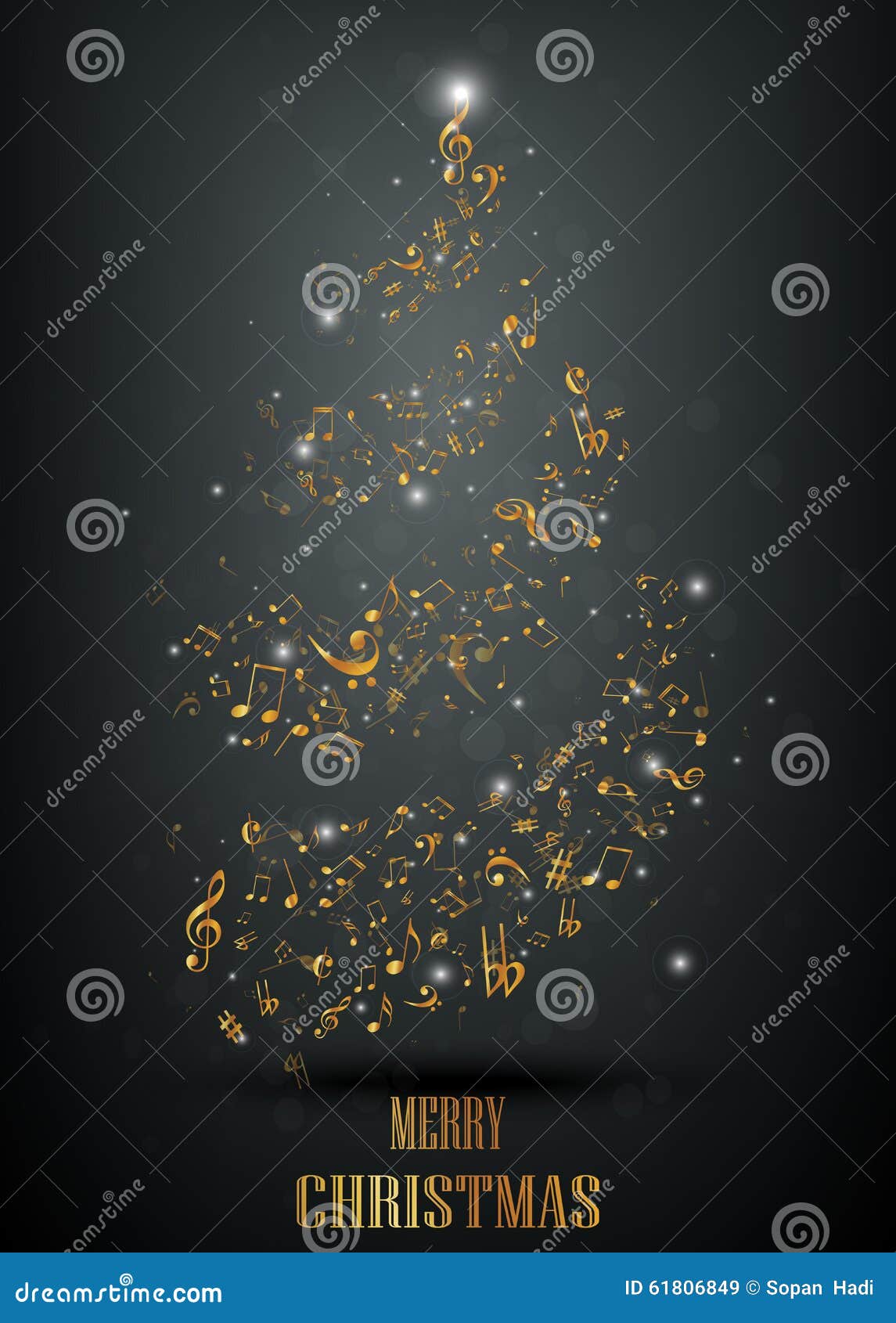 Musical christmas tree stock vector. Illustration of lullaby 61806849