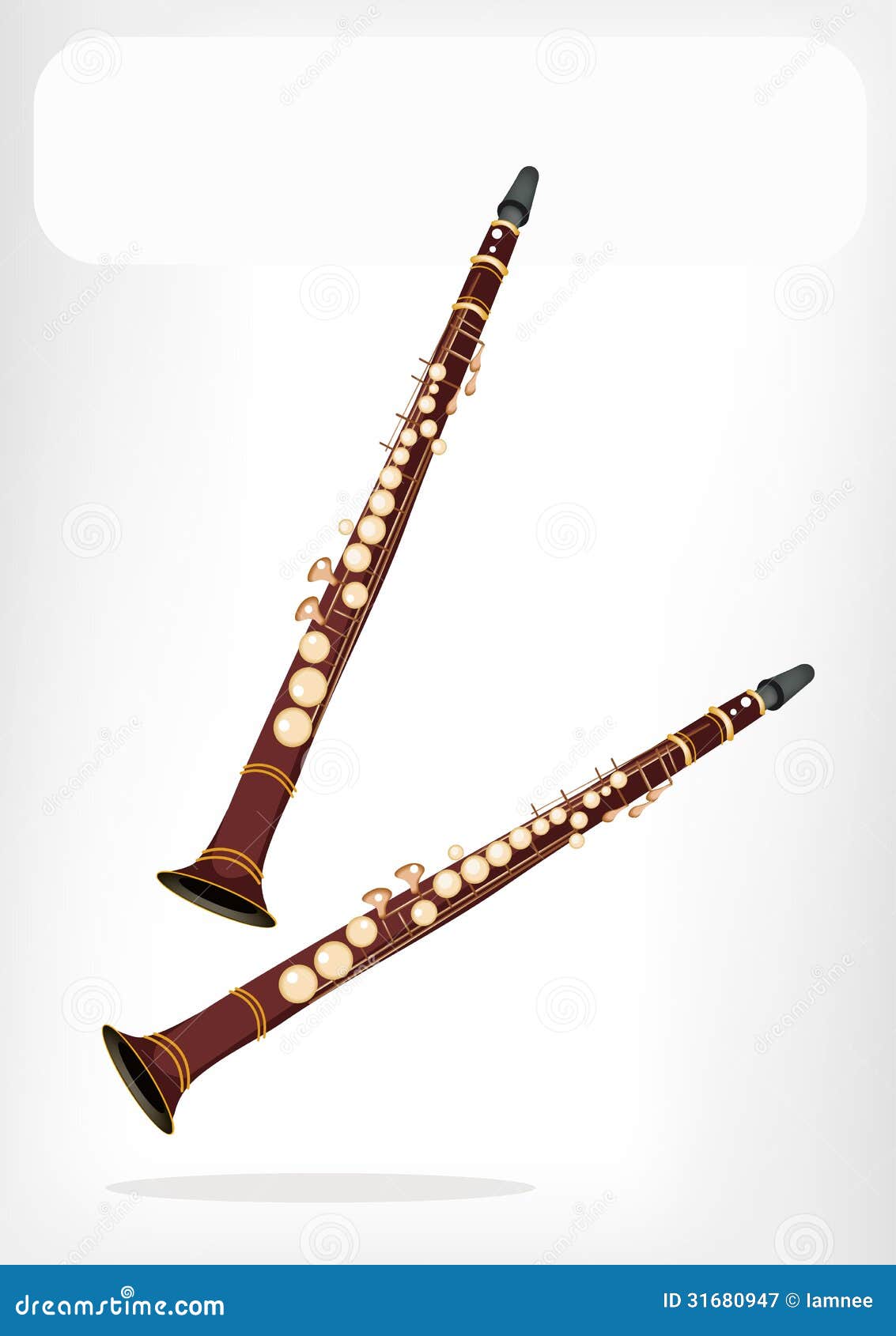 A Musical Clarinet with a White Banner Stock Vector - Illustration of ...