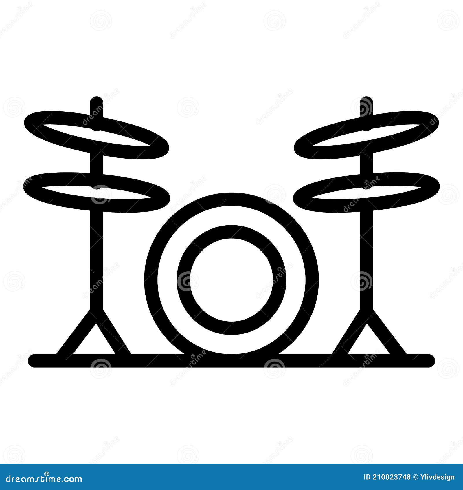 musical drums icon, outline style